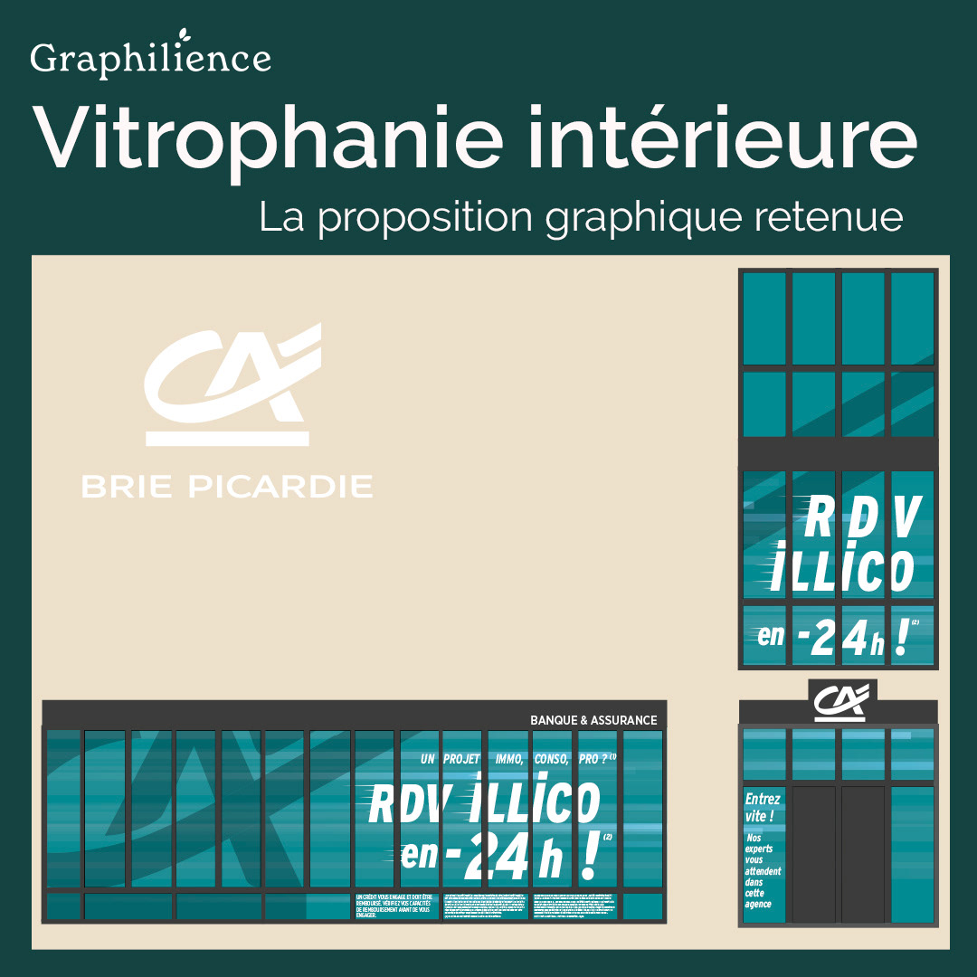 Crédit Agricole Brie Picardie : vitrophanie
