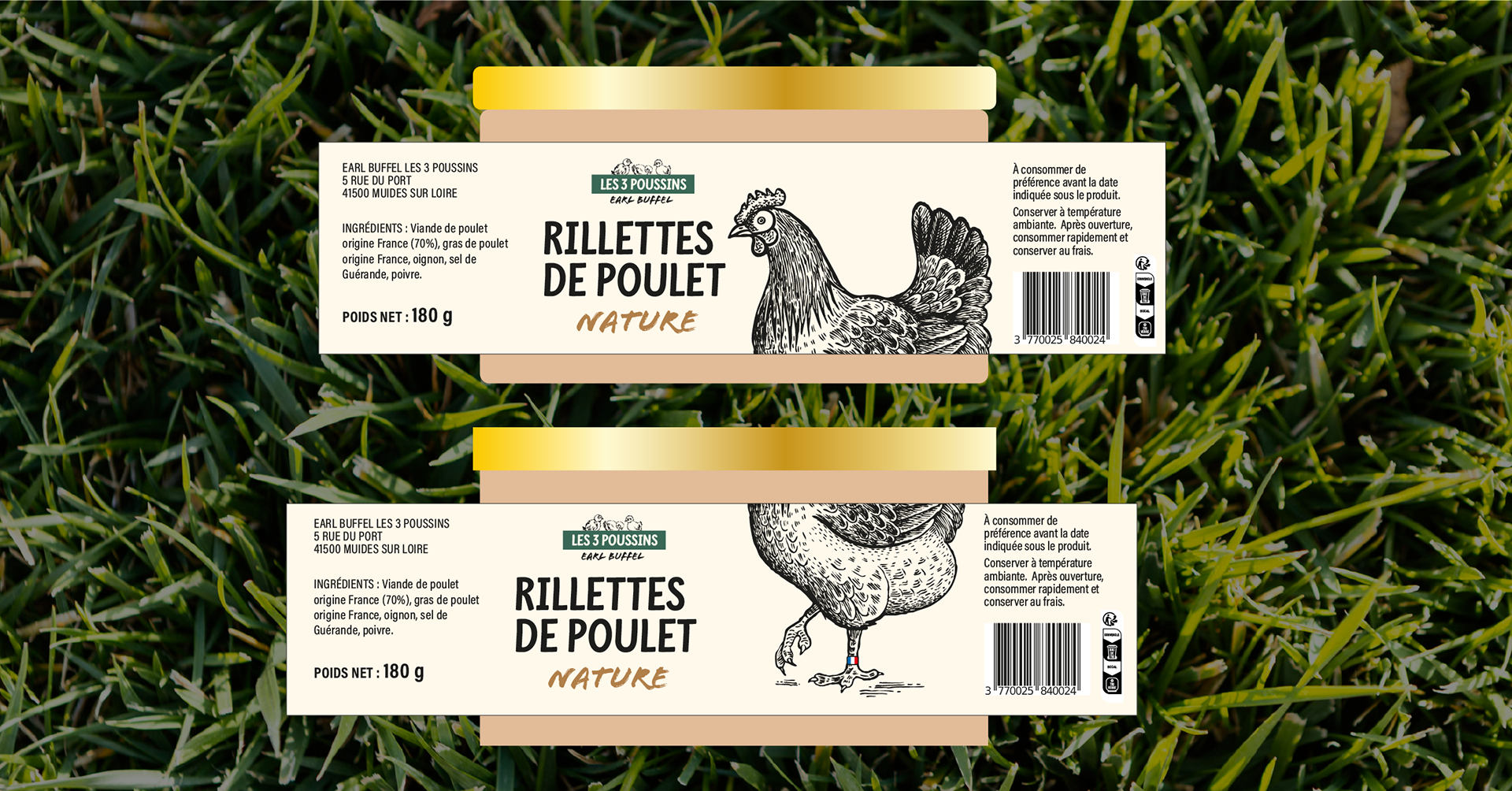 EARL Buffel Les 3 poussins : packaging de la gamme