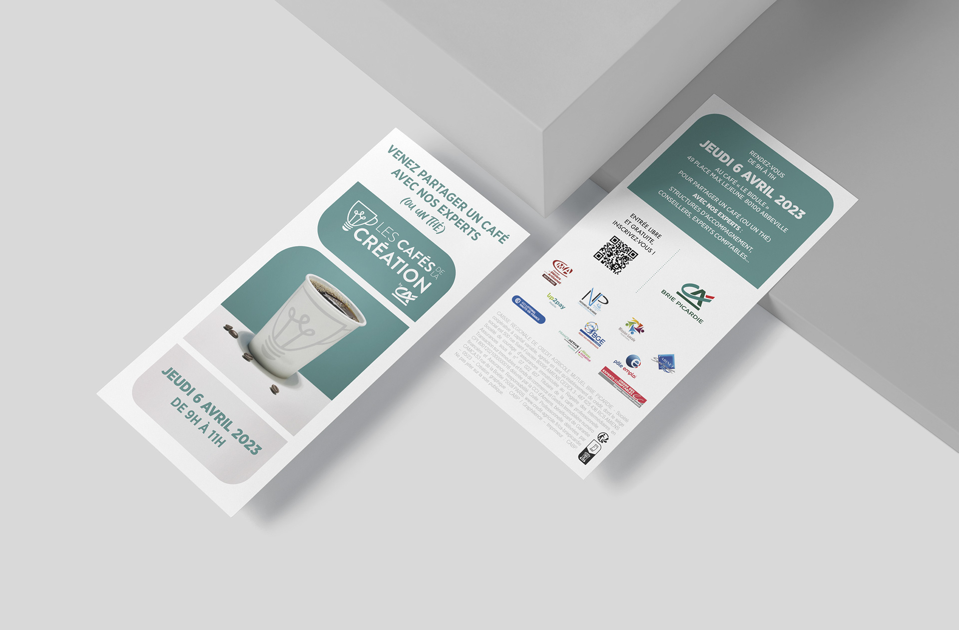 Crédit Agricole Brie Picardie - Les Cafés de la Création : flyers