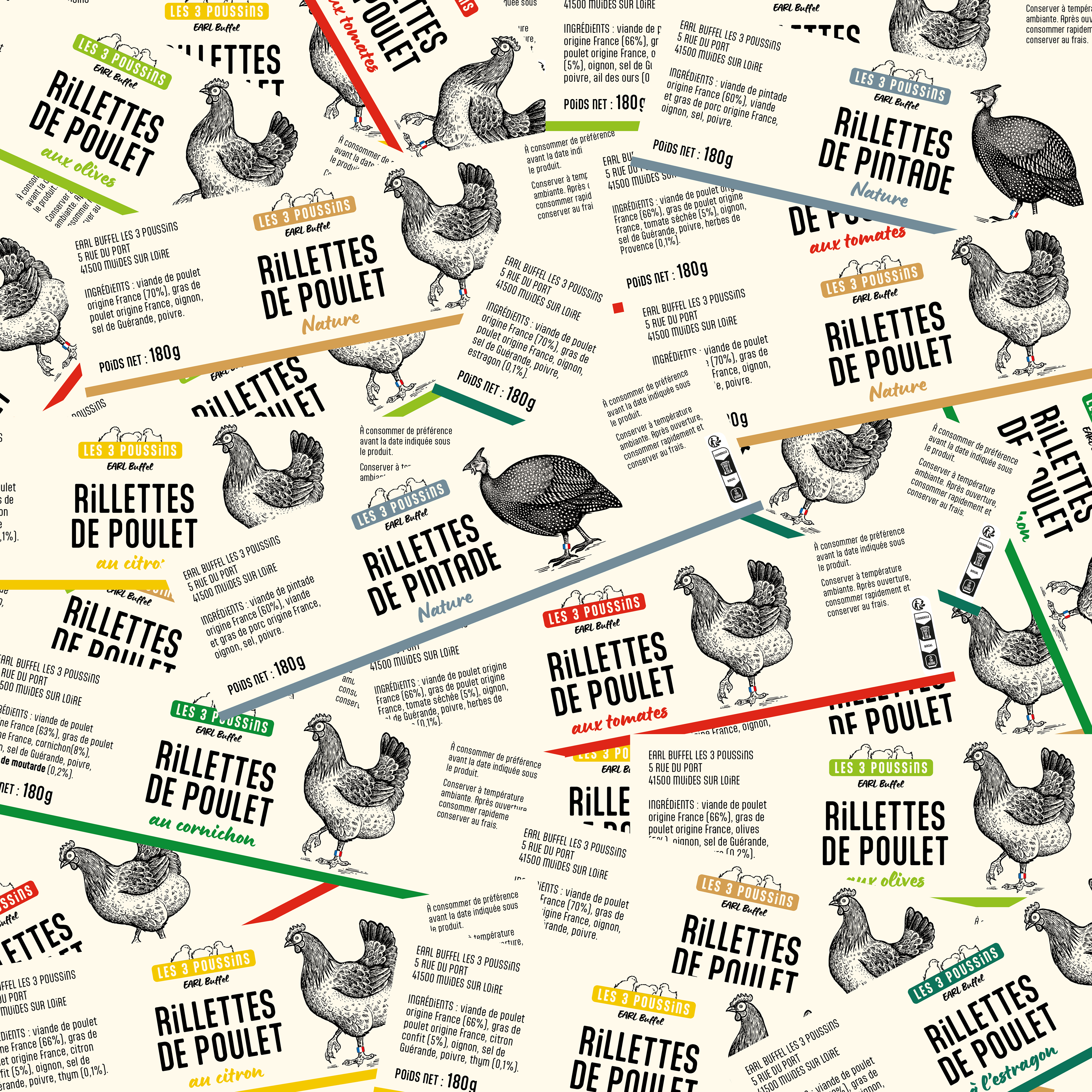 EARL Buffel Les 3 poussins : packaging de la gamme