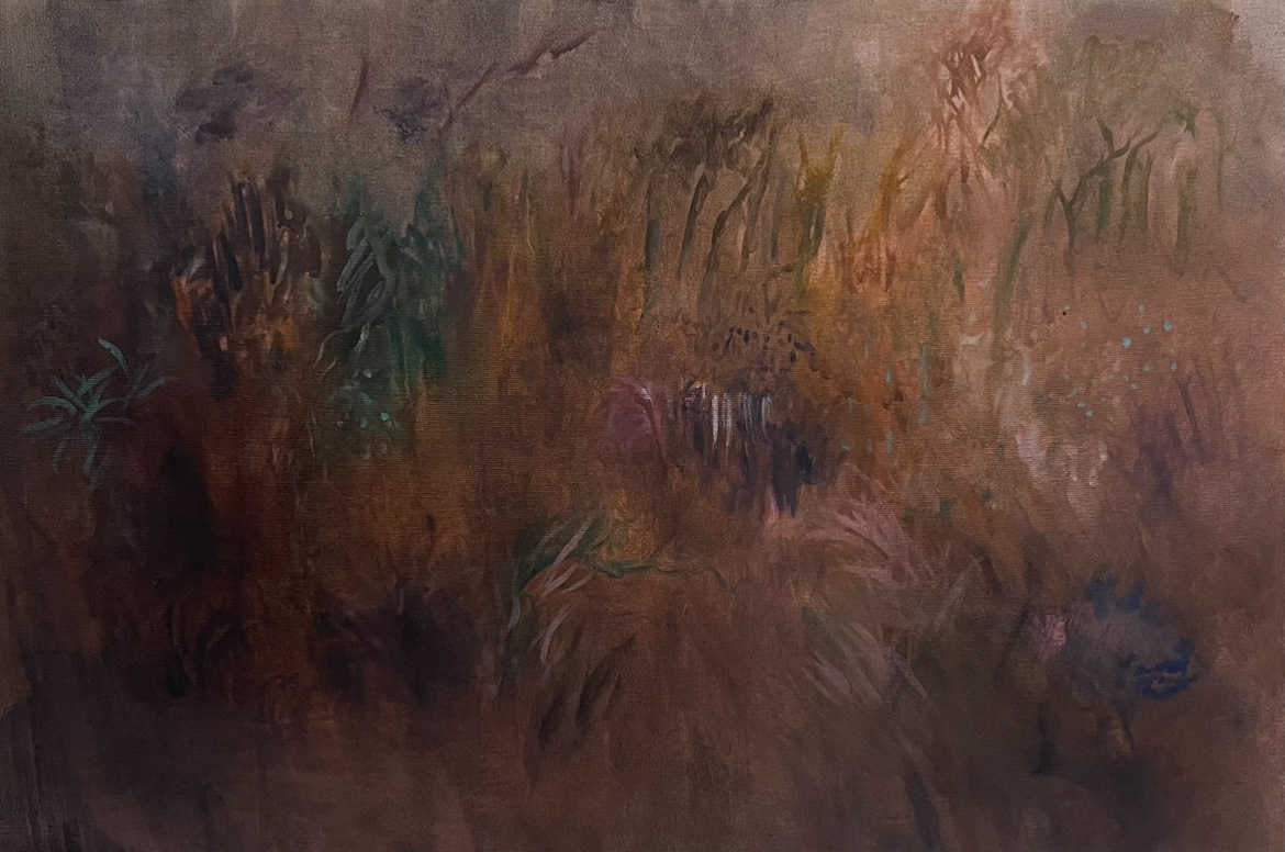 Pedro Diniz Kubitschek - Pelos caminhos de um rio II. 2025. Óleo sobre tela. 40 x 60 x 2  cm.