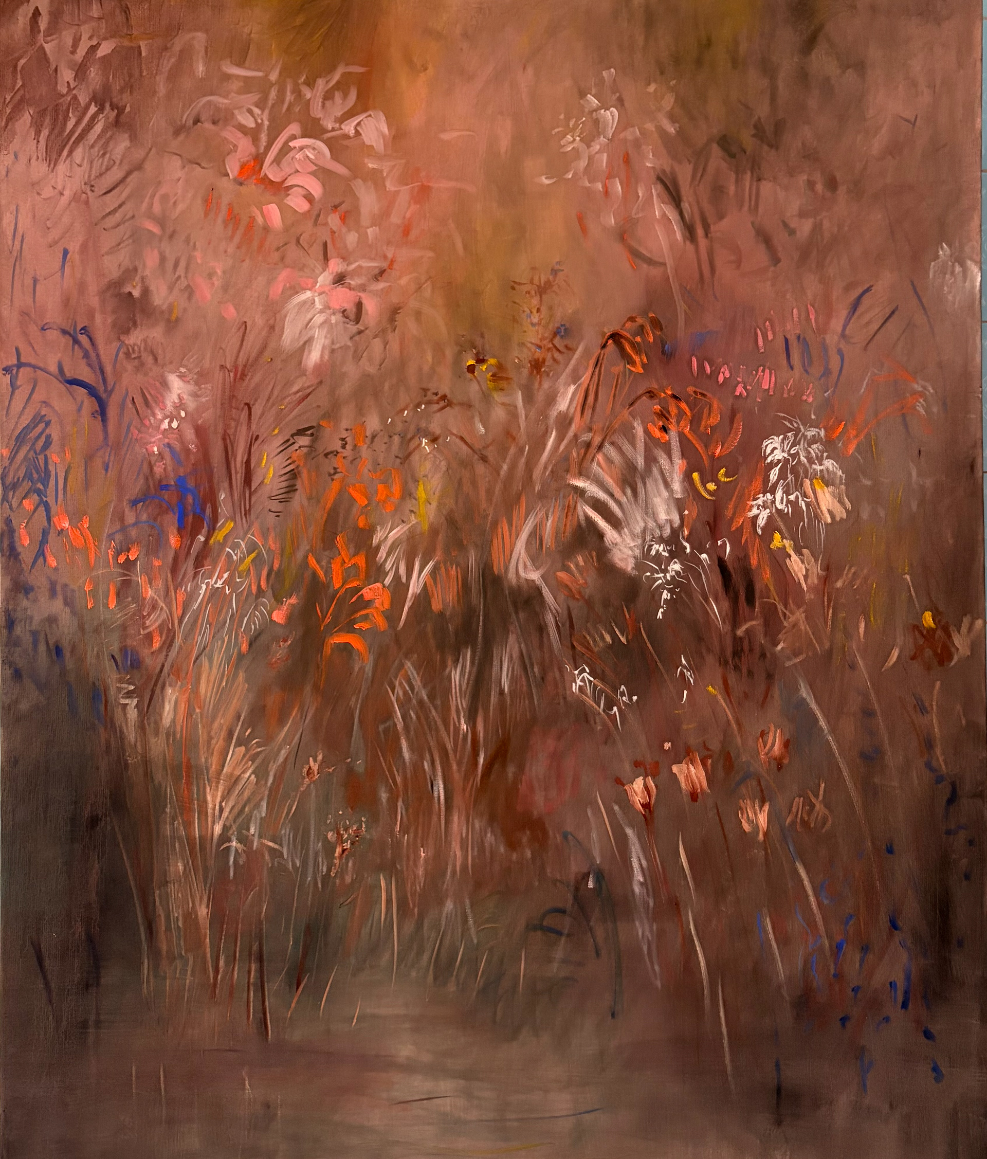 Pedro Diniz Kubitschek - Curso d`água. 2024. Óleo sobre tela. 120 x 100 x 2  cm.