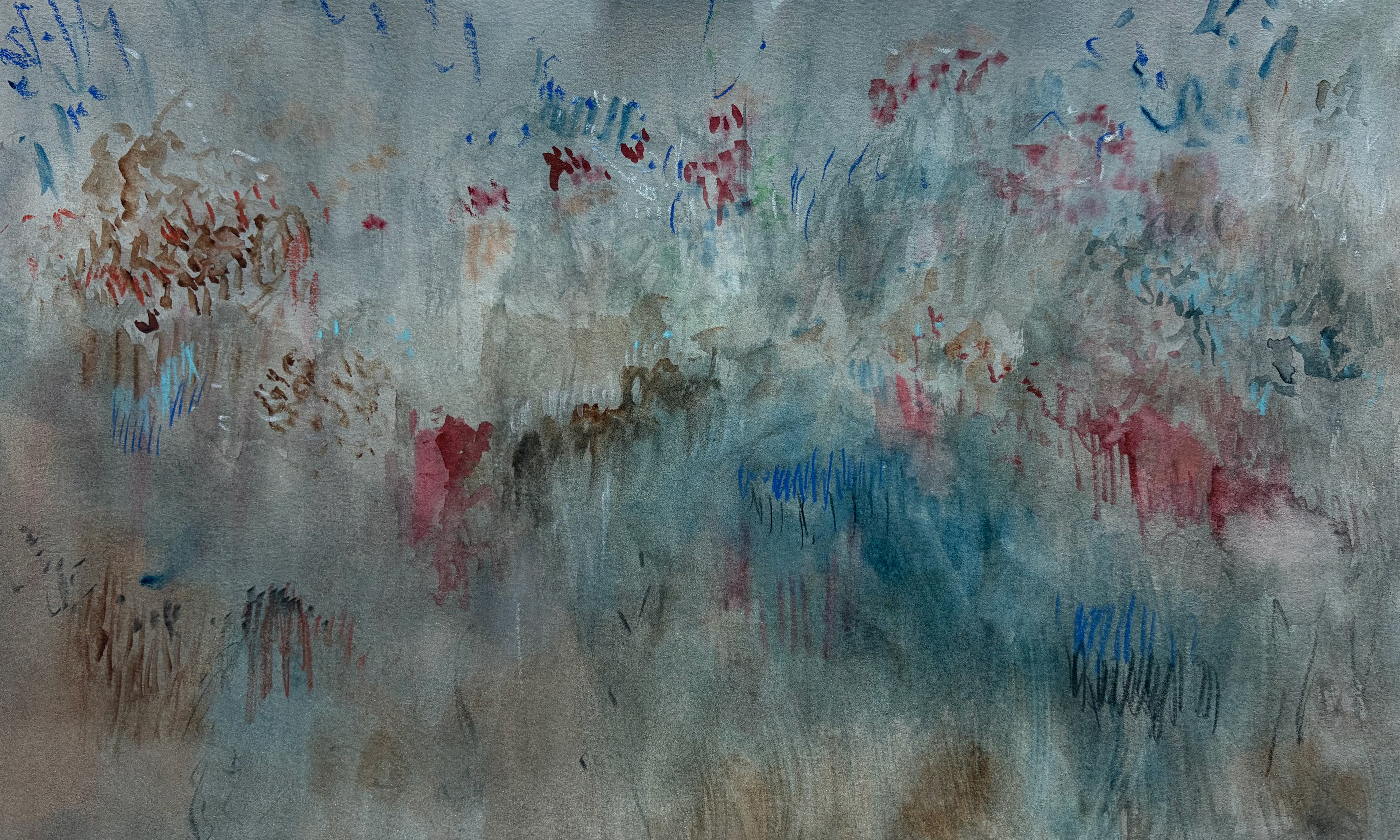 Pedro Kubitschek - Ciliares. Aquarela e pastel seco sobre papel. 2026. 35 x 45 cm.