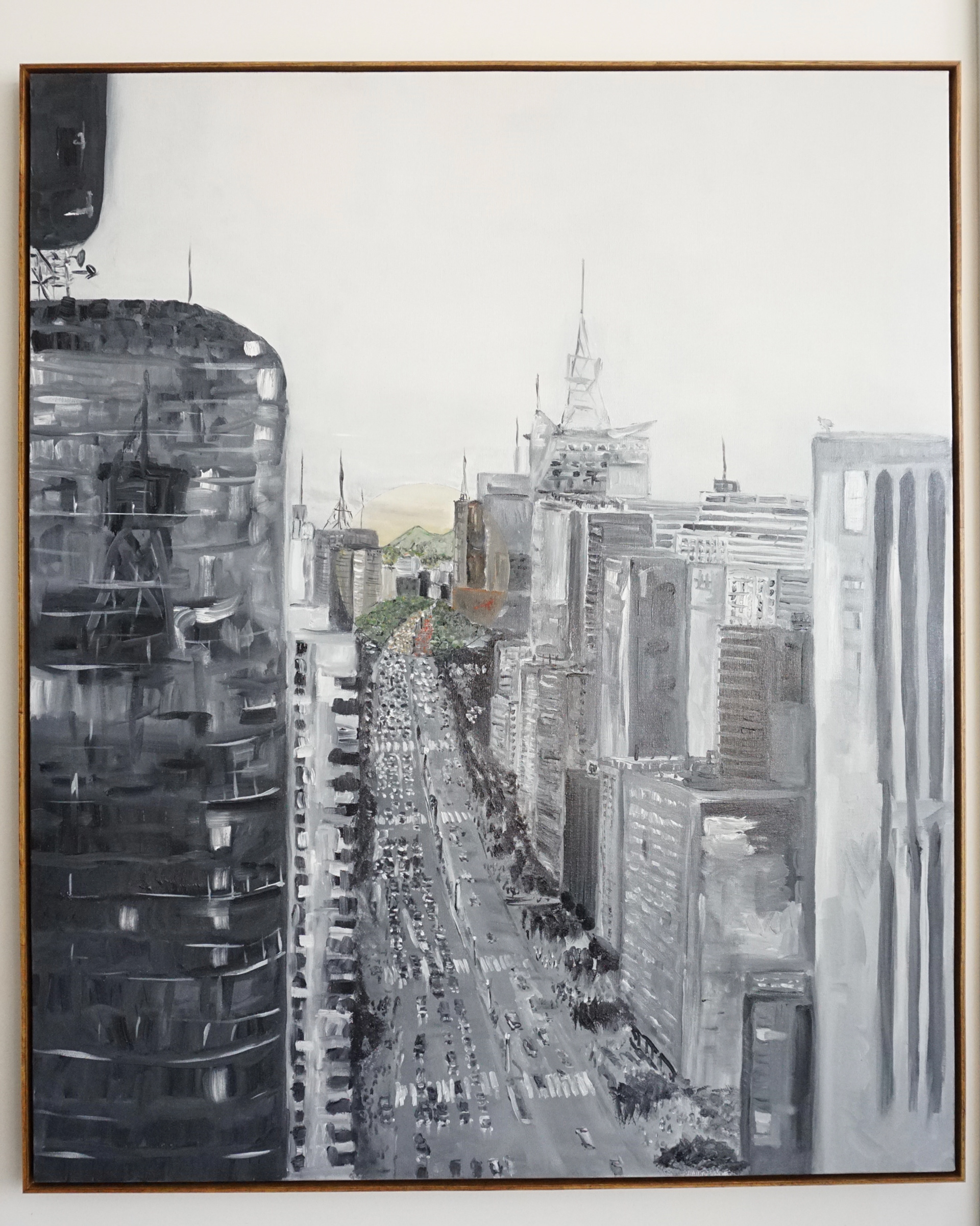 Pedro Diniz Kubitschek - Av. Paulista [da série In Situ]. 2021. Óleo sobre tela.  120 x 100 cm.