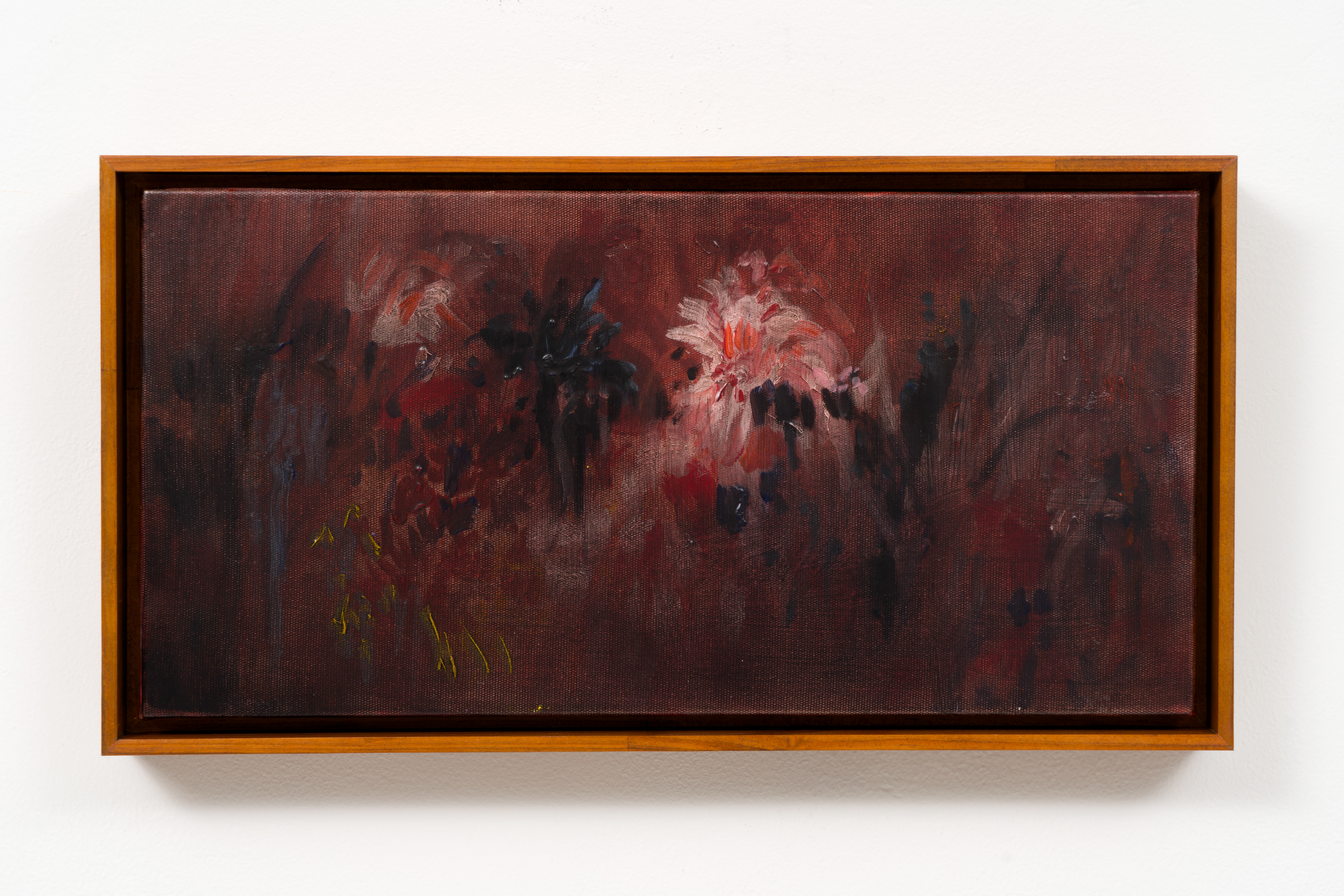 Pedro Diniz Kubitschek - Pétalas do rio. 2025. Óleo sobre painel. 20 x 40 x 4  cm.