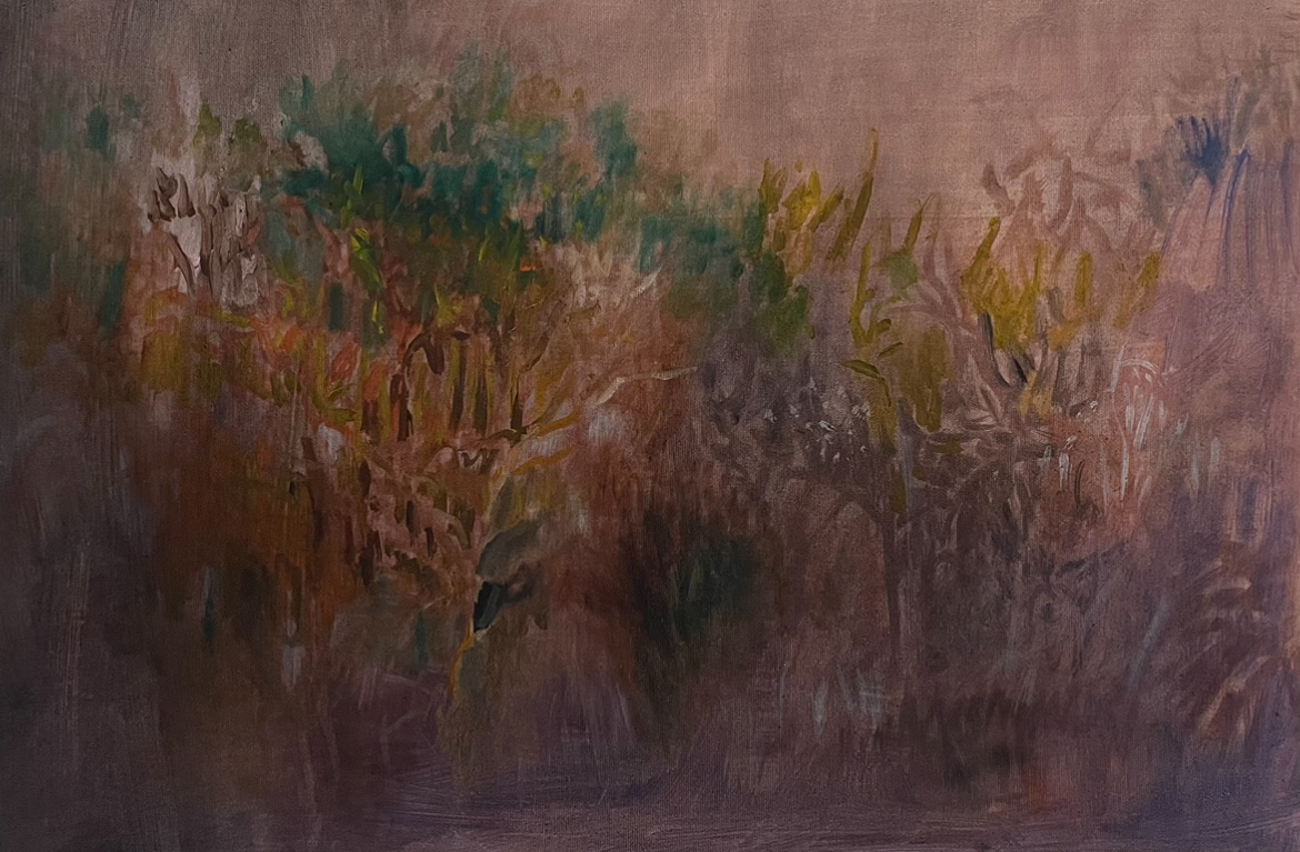 Pedro Diniz Kubitschek - Pelos caminhos de um rio III. 2025. Óleo sobre tela. 40 x 60 x 2  cm.