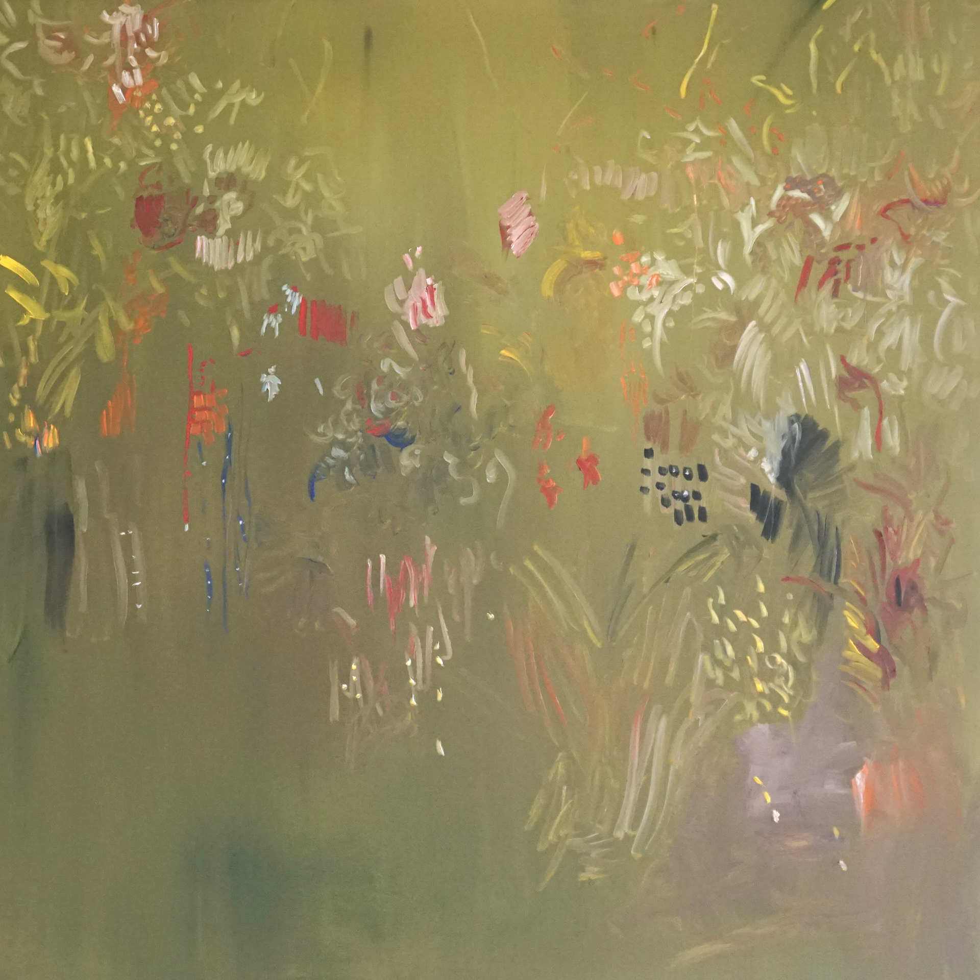 Pedro Diniz Kubitschek.  Cartografia Floral da Margem 2026 Óleo sobre painel 120 x  120  x 4  cm  