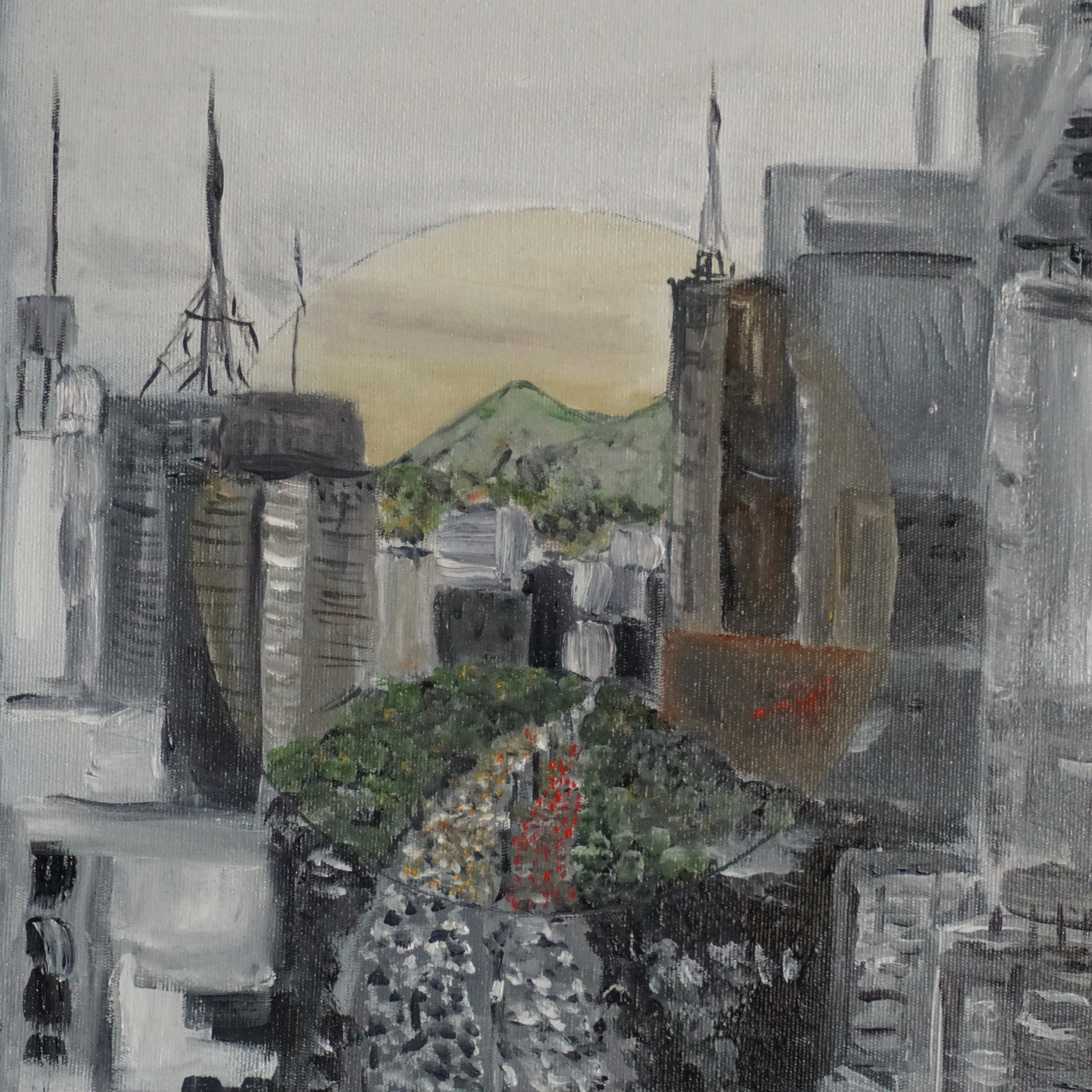 Pedro Diniz Kubitschek - Av. Paulista [da série In Situ]. 2021. Óleo sobre tela.  120 x 100 cm.