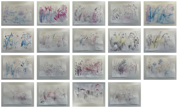 Pedro Diniz Kubitschek  - Ciliares. 2025. Aquarela sobre papel.  13,5 x 20 x 0,3 cm (cada).