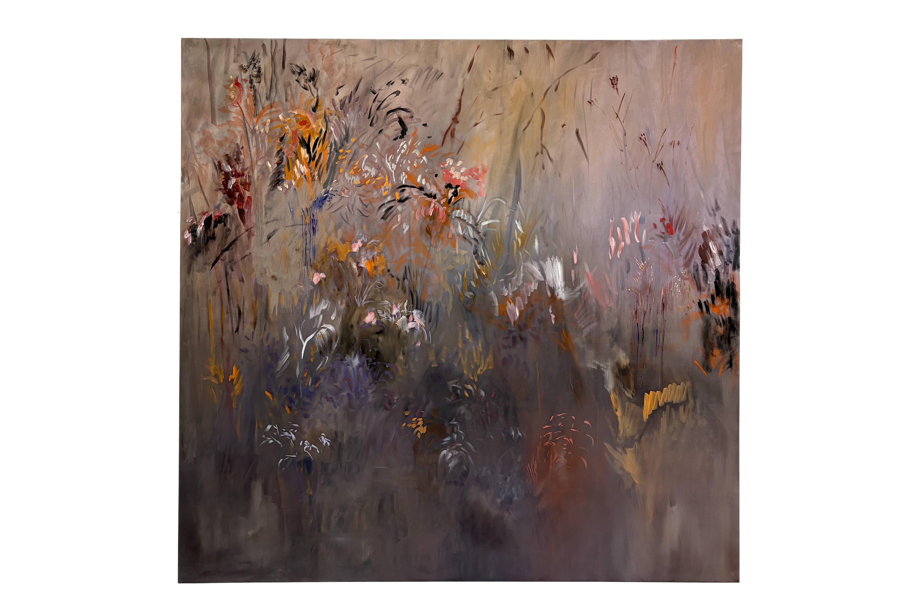 Pedro Diniz Kubitschek - Chuva forte na beira.  2025. Óleo sobre tela. 150 x 150 x 4  cm.