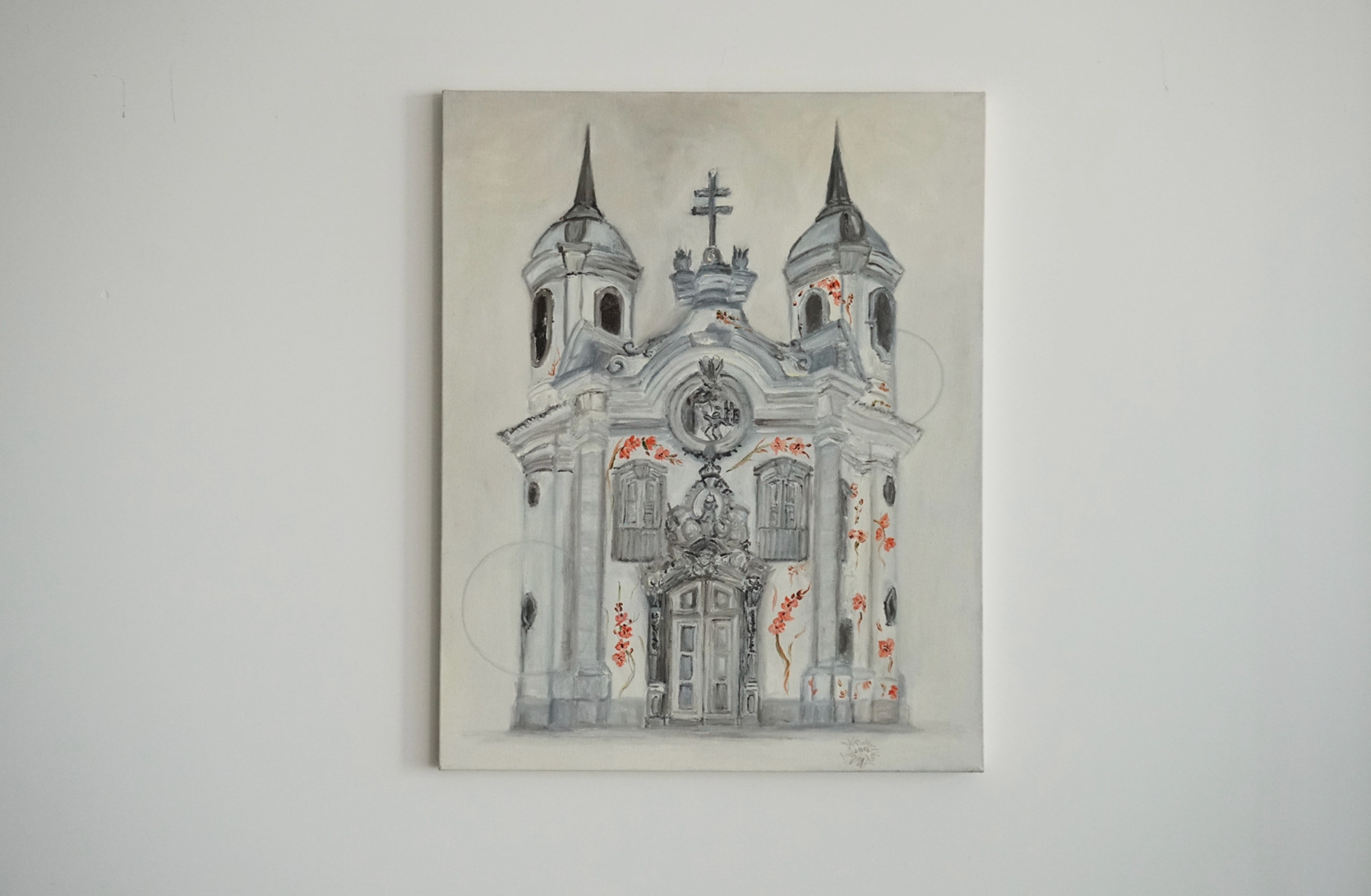 Pedro Diniz Kubitschek - Igreja São Francisco de Assis de Ouro Preto.  [da série In Situ]. 2018. Óleo sobre tela.  50 x 40 cm.