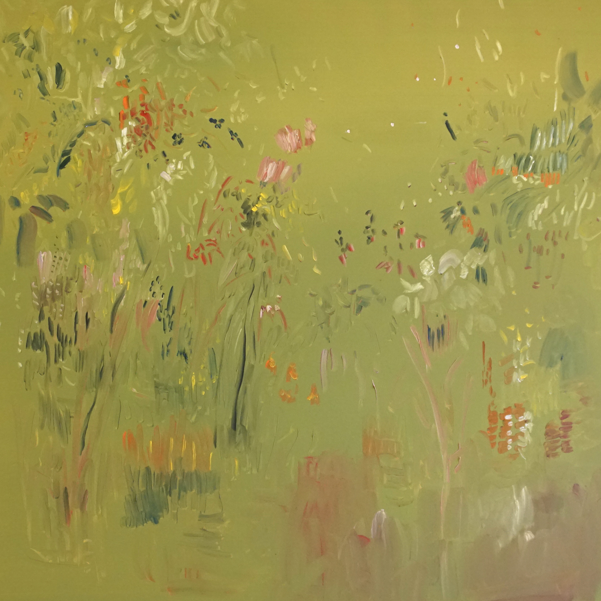 Pedro Diniz Kubitschek.  O Rio Floresce em Silêncio 2026 Óleo sobre painel 120 x  120  x 4  cm  