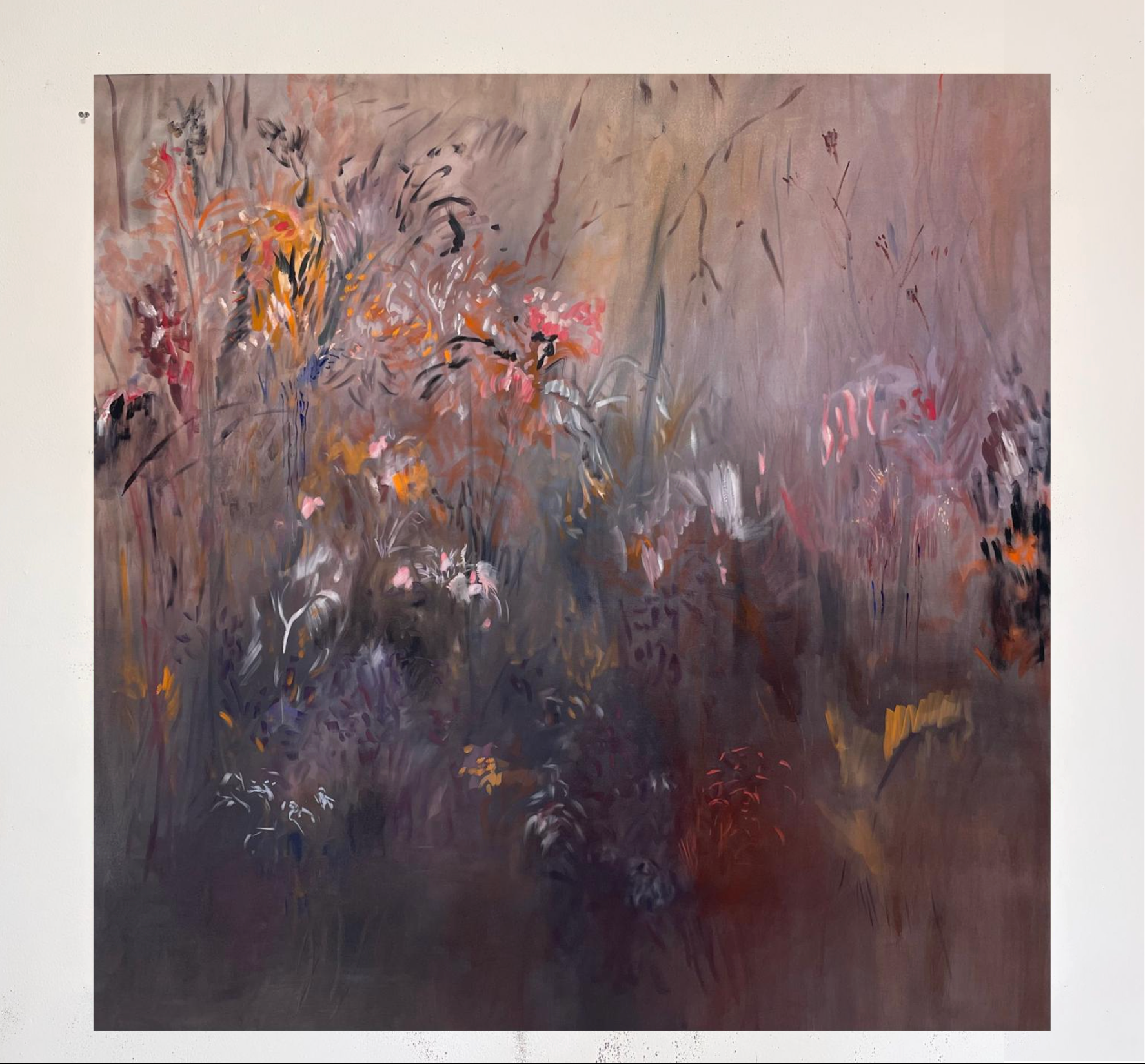 Pedro Diniz Kubitschek - Chuva forte na beira.  2025. Óleo sobre tela. 150 x 150 x 4  cm.