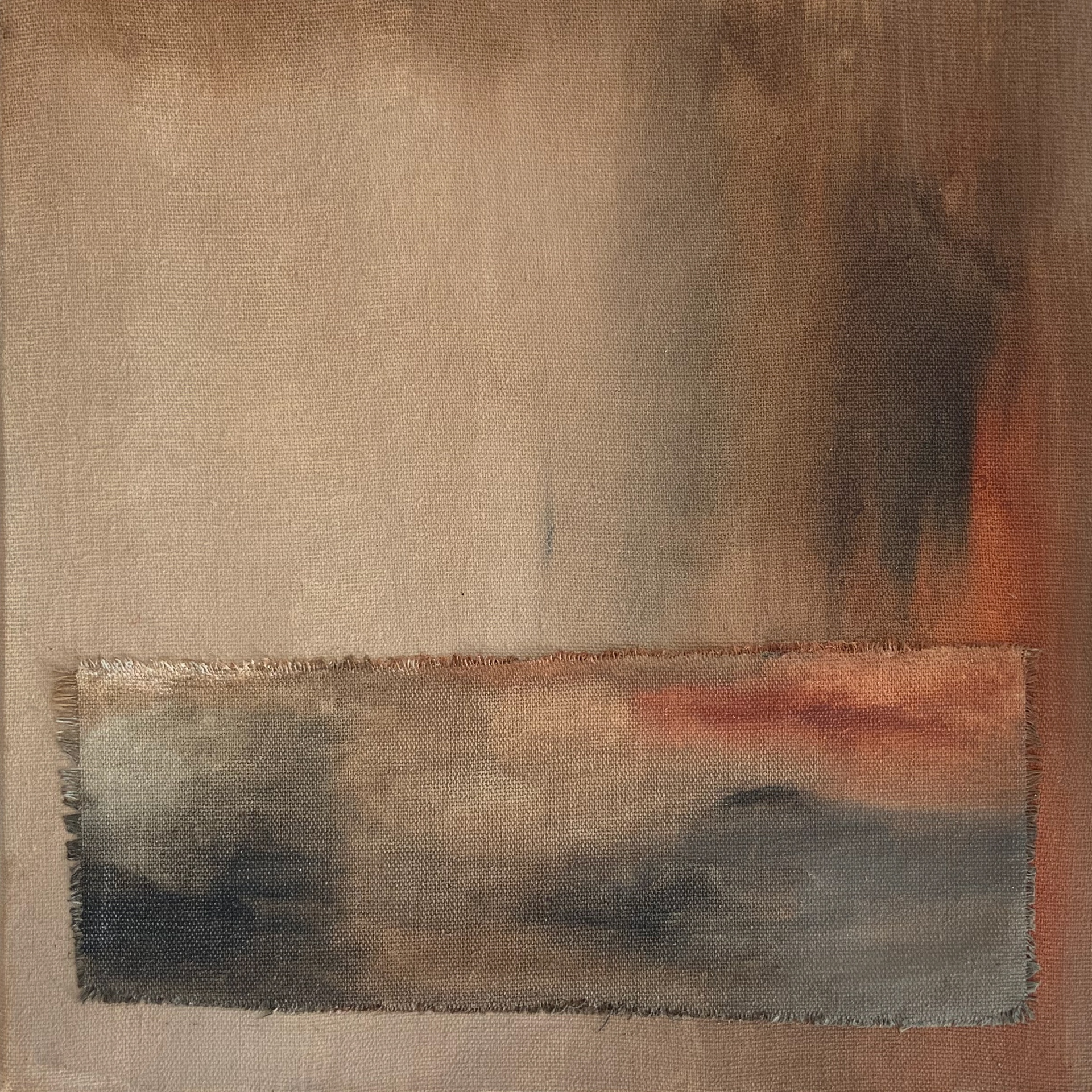 Pedro Diniz Kubitschek Peles II [da série TRIBOS]. 2020. Óleo sobre tela com retalho de tela aplicado.  20 x 20 cm.