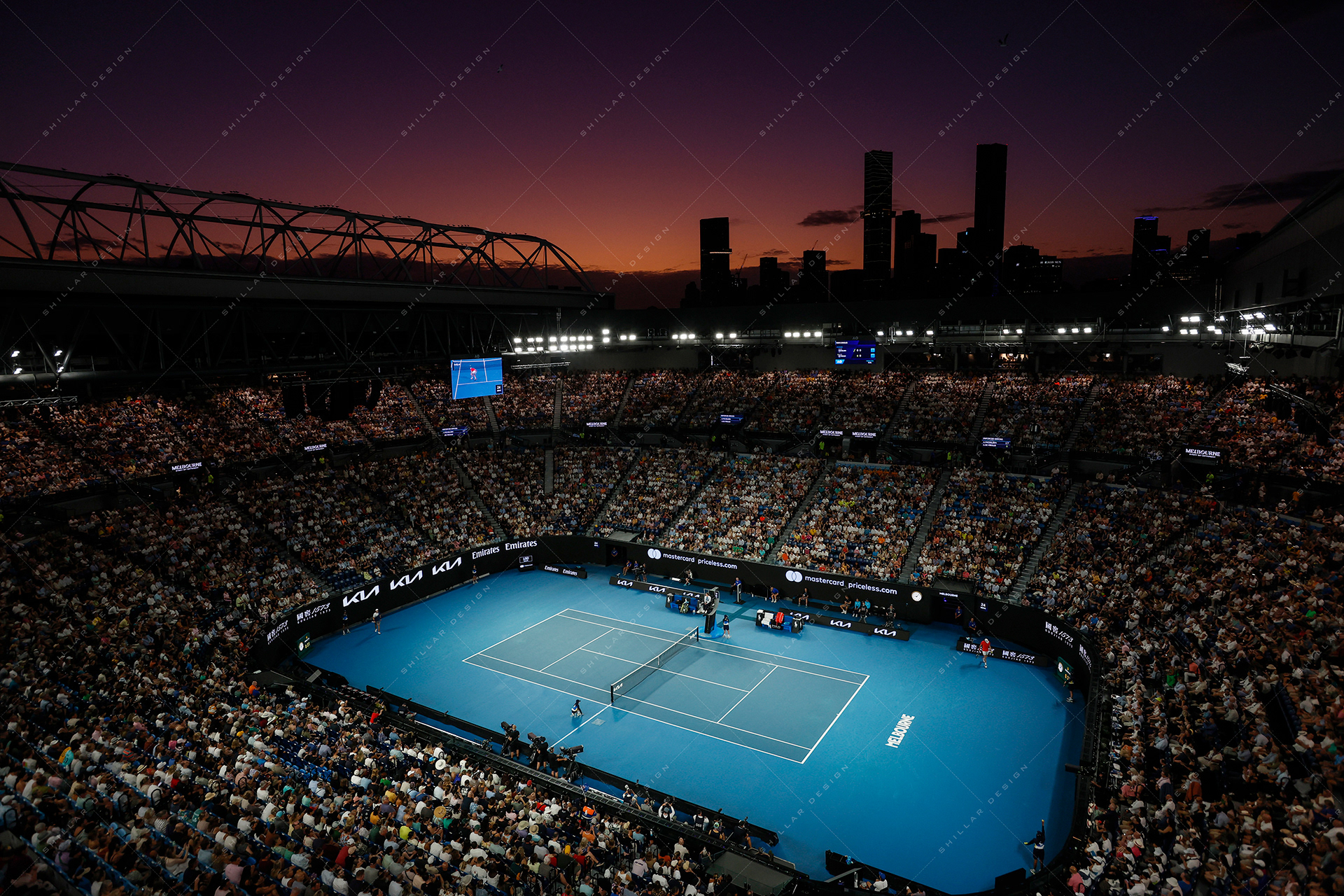Sunset, Rod Laver Arena, Jan. 20, 2025