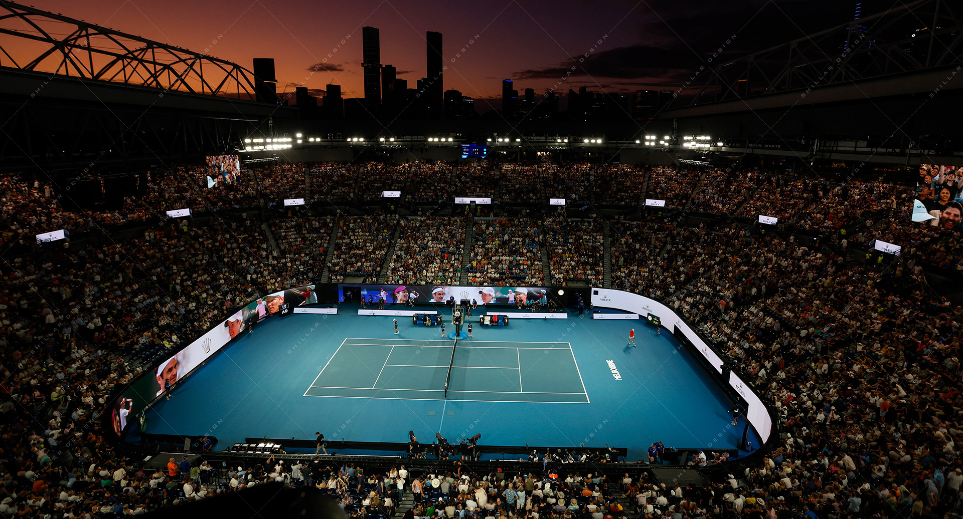 Sunset, Rod Laver Arena, Jan. 20, 2025