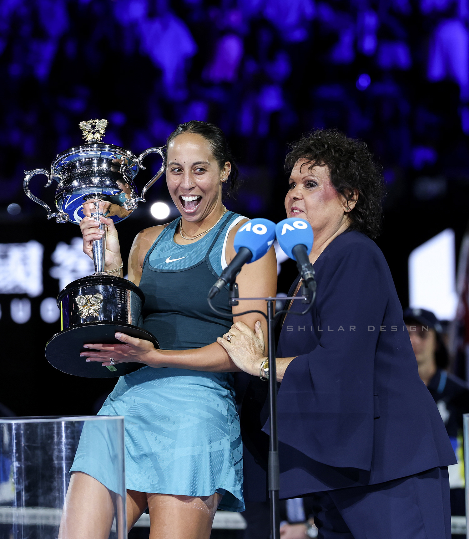 Madison Keys of the United States, awarding ceremony, Jan. 25, 2025