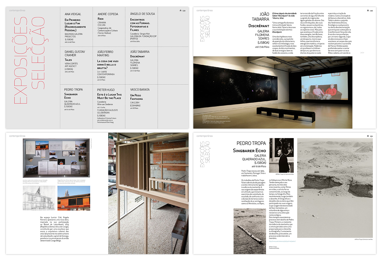 Contemporanea art magazine layouts