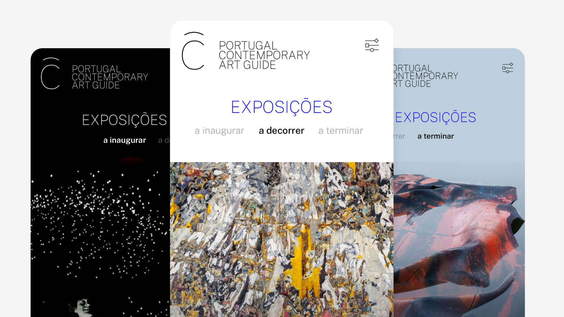 Portugal Contemporary Art Guide agenda screens