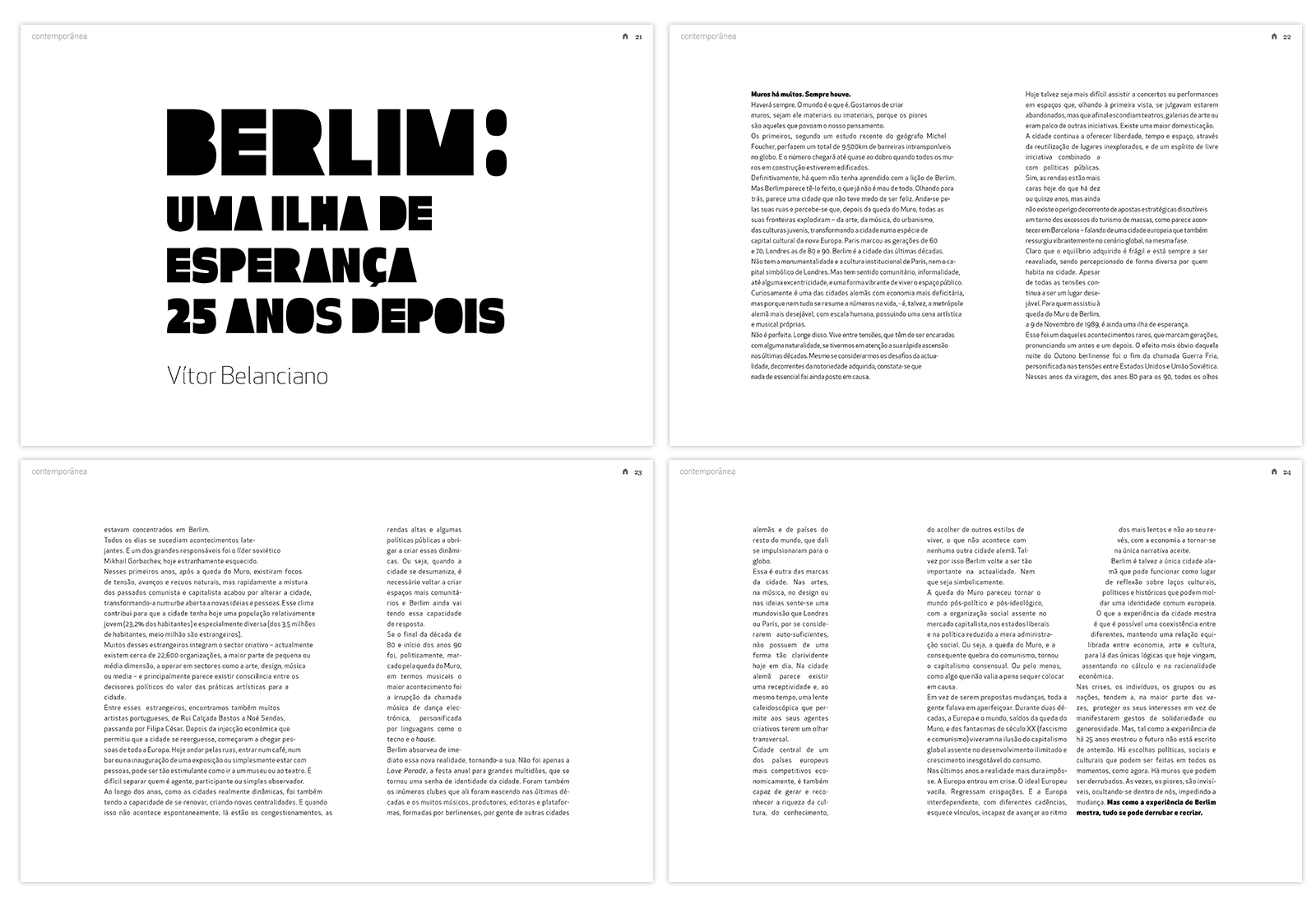 Contemporanea art magazine layouts