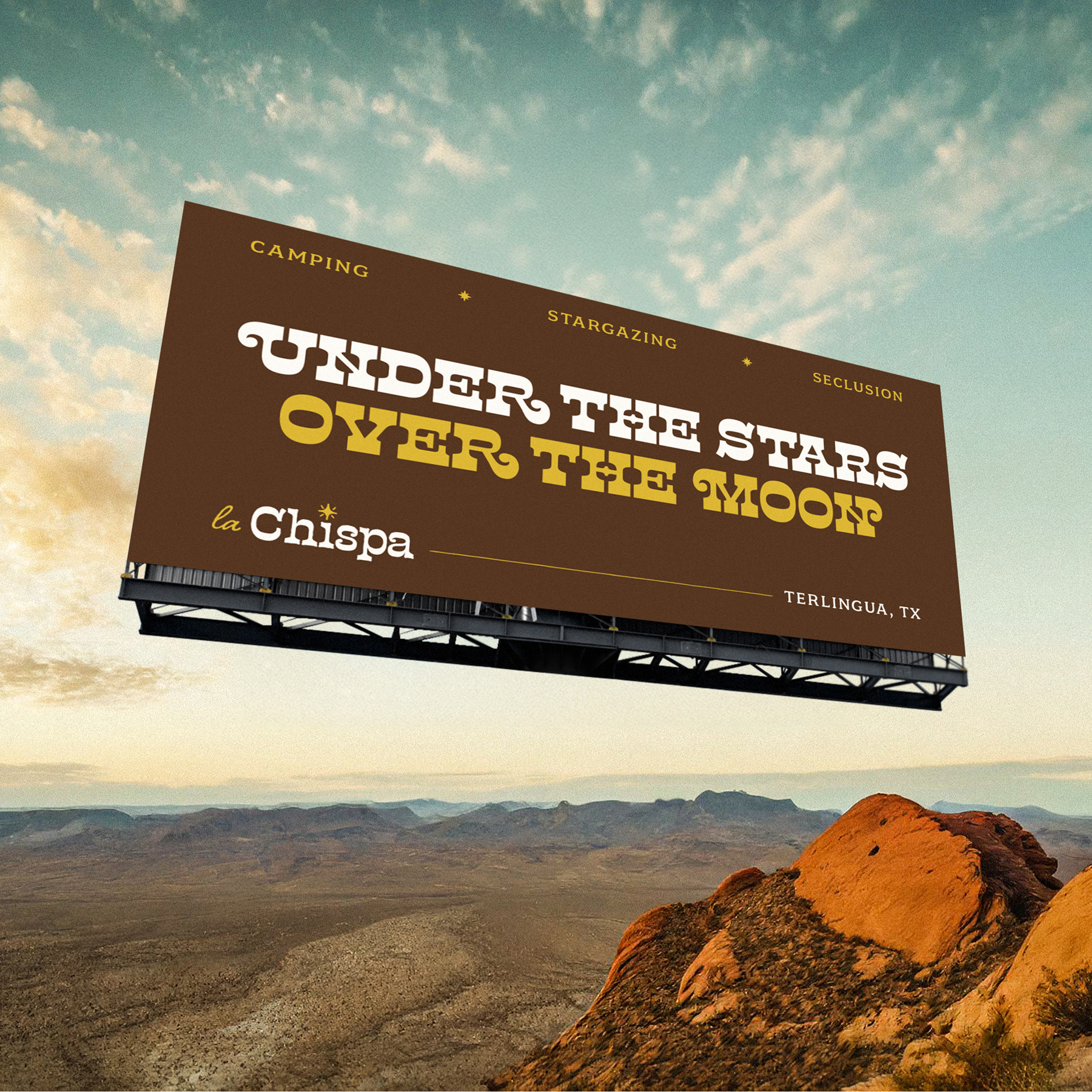 Billboard design for La Chispa with logo and brand identity design by Chris Atkins Design