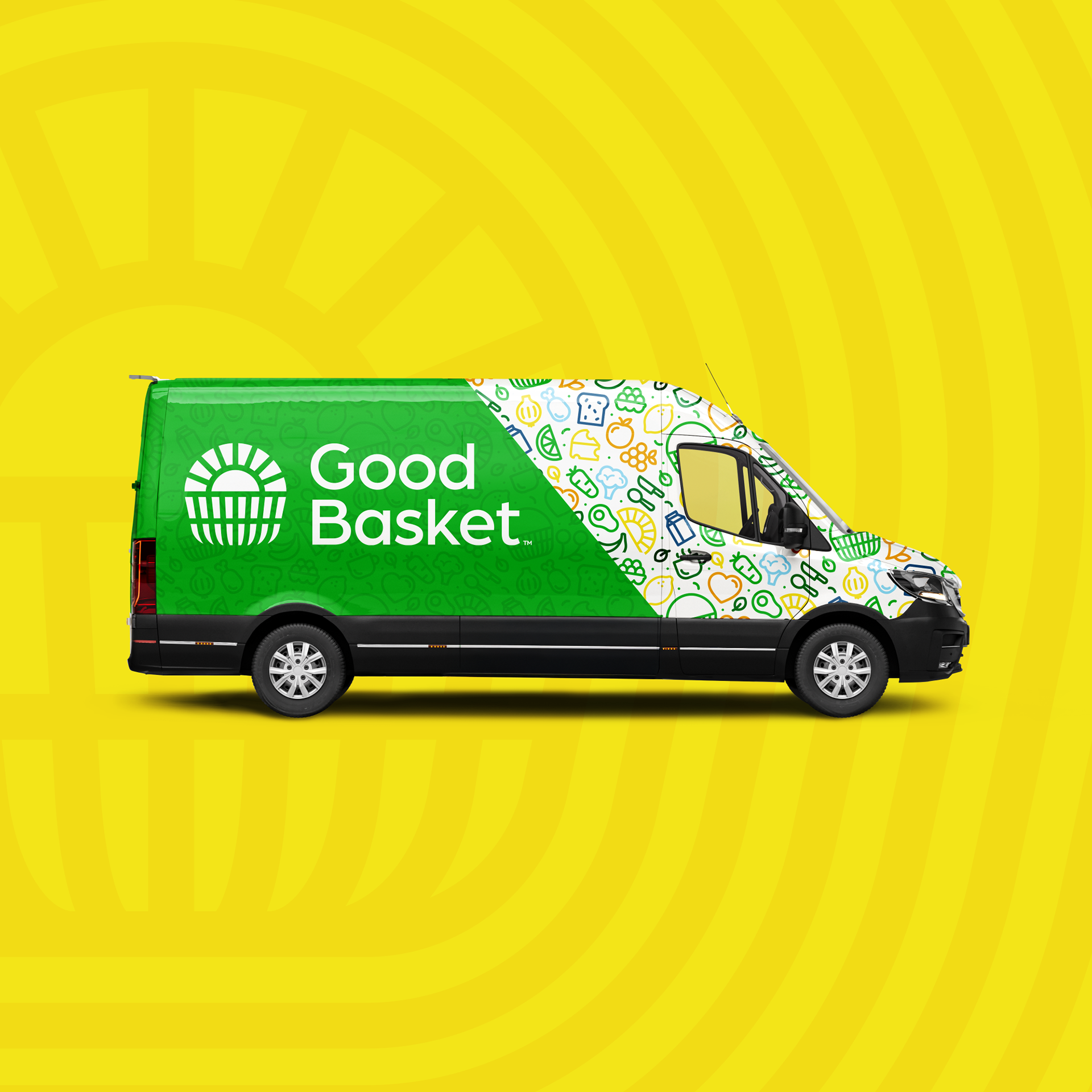Logo design and visual brand identity for Good Basket nonprofit NGO by Chris Atkins Design