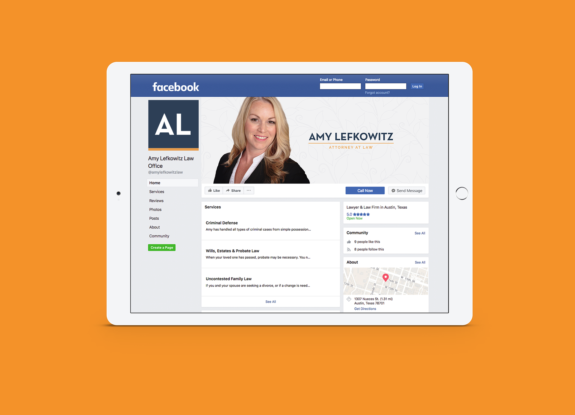 Amy Lefkowitz Law - Freelance Social Media Design & Graphic Design by Chris Atkins Design