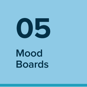 step 5 - mood boards - Brand identity, graphic design, and web design process