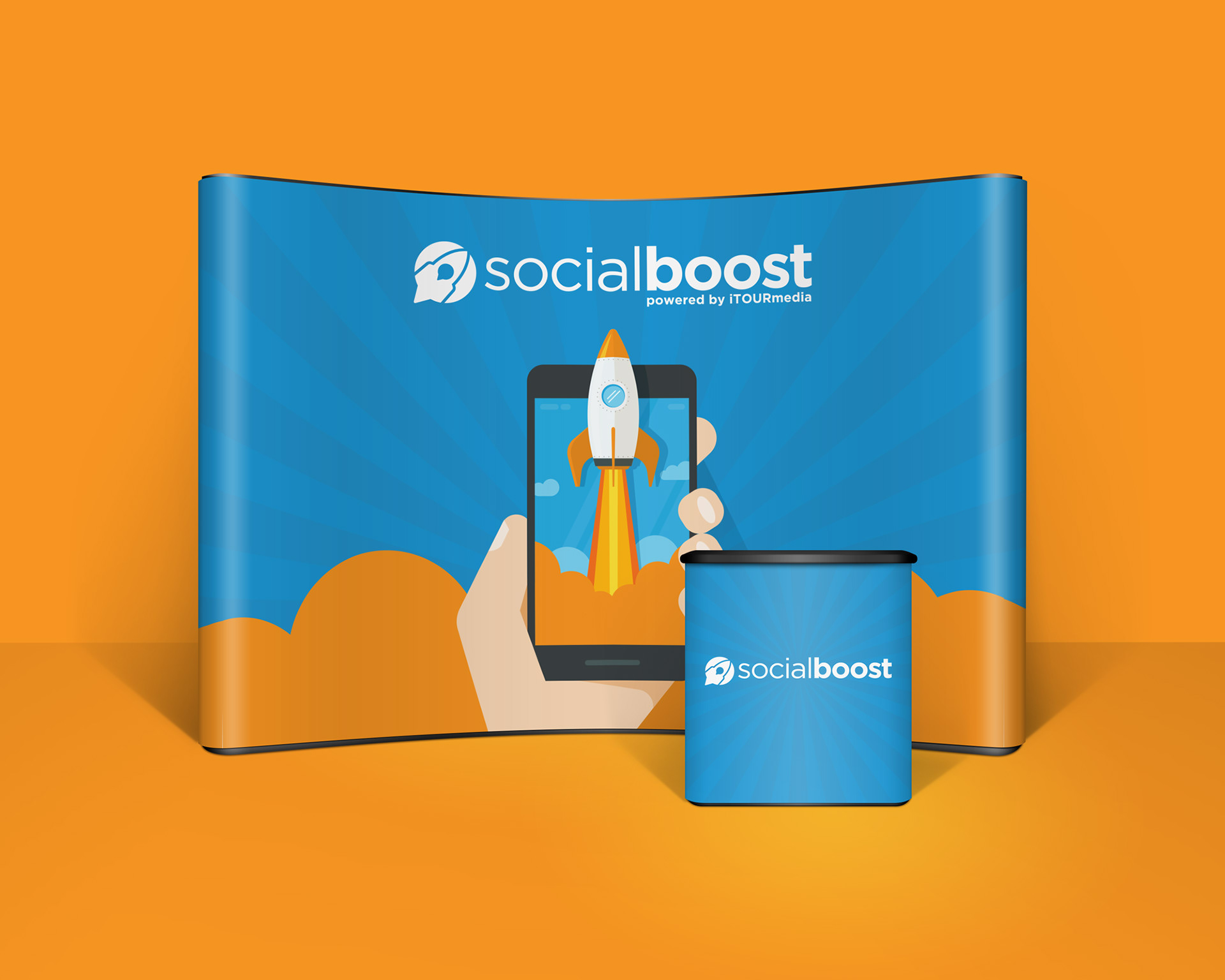 Social Boost - Freelance Trade Show Booth Design & Graphic Design by Chris Atkins Design