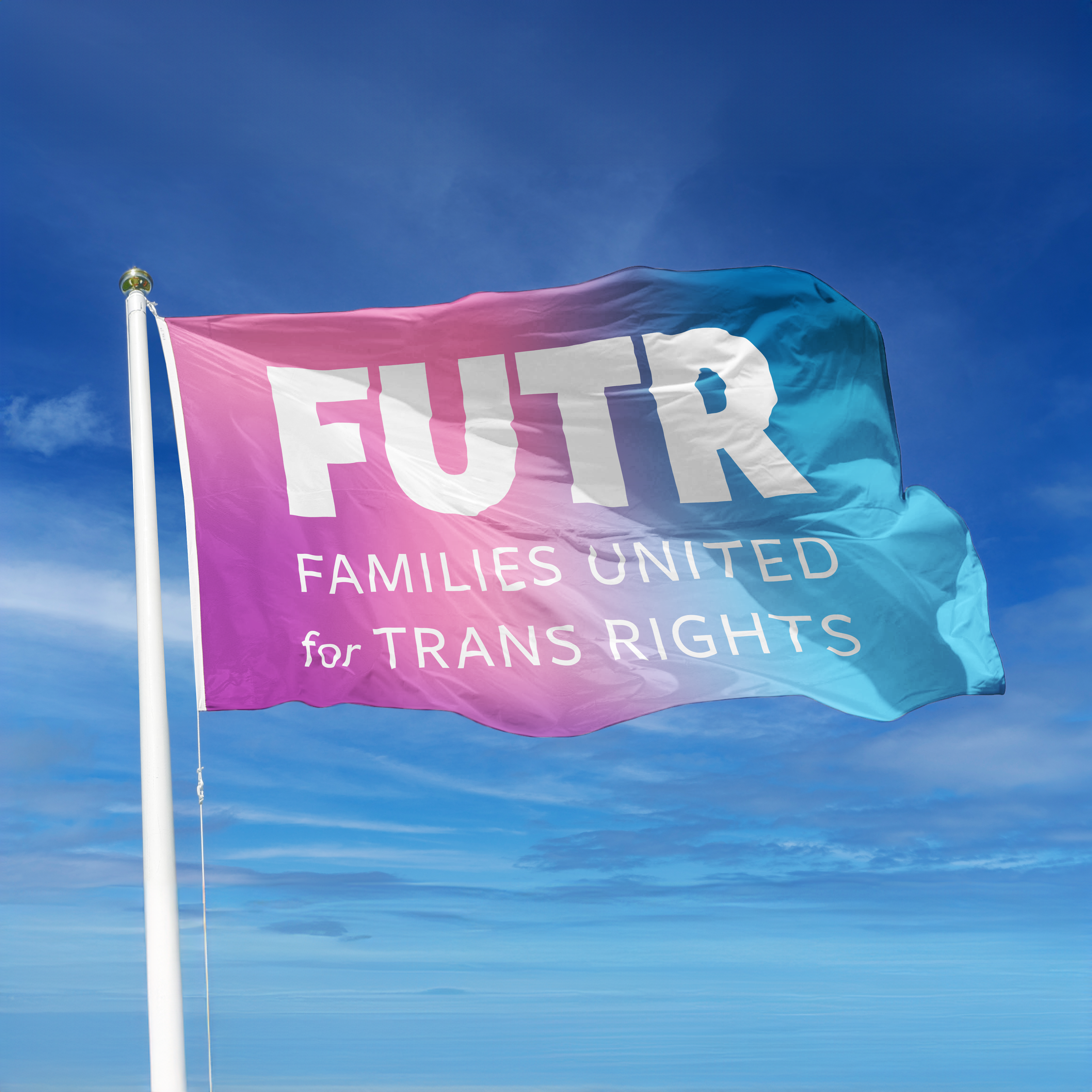FUTR: Families United for Trans Rights flag design and brand identity by Chris Atkins Design