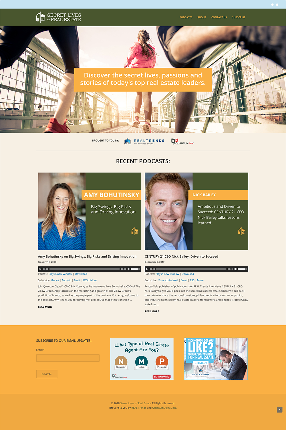 Secret Lives of Real Estate & QuantumDigital - Freelance Web Design & Homepage Design by Chris Atkins Design