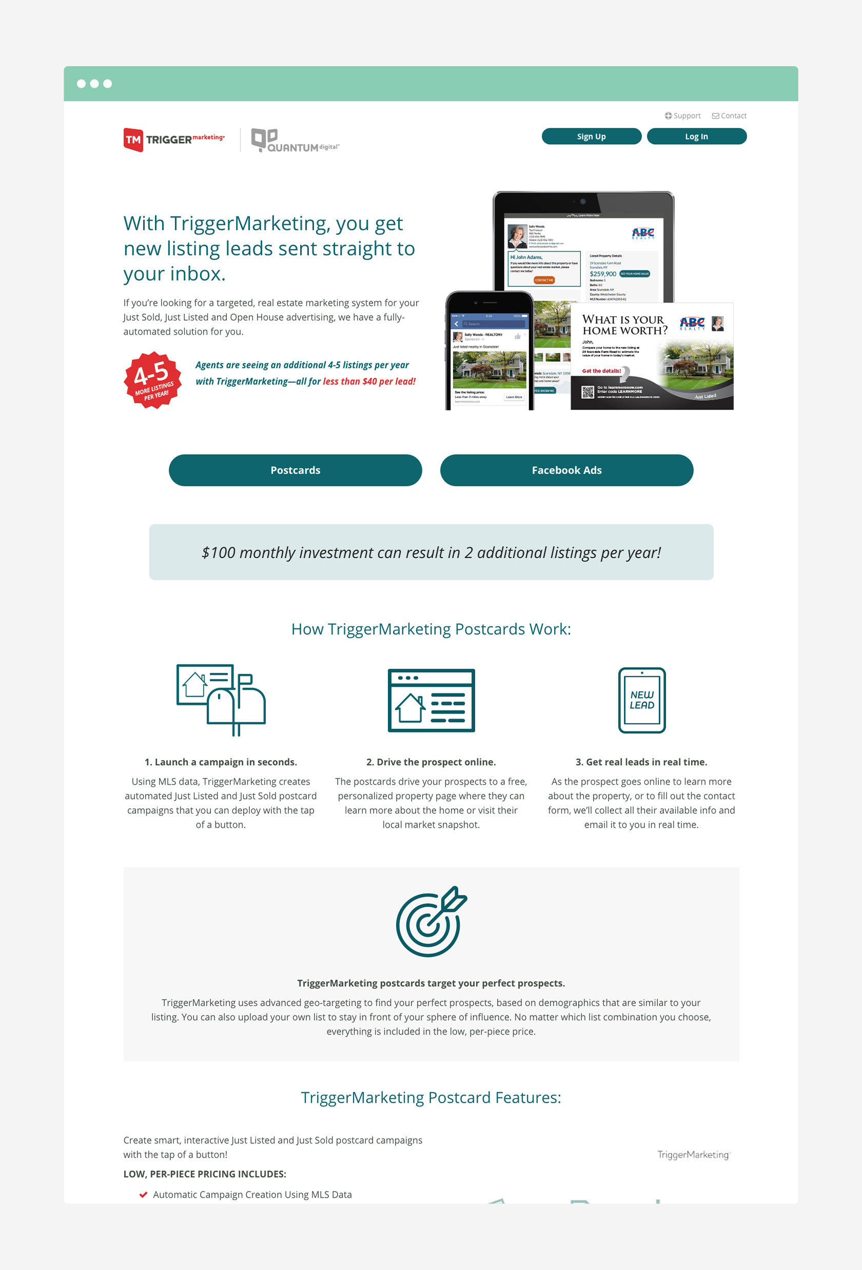 QuantumDigital TriggerMarketing - Freelance Web Design & Sub-Page Design by Chris Atkins Design