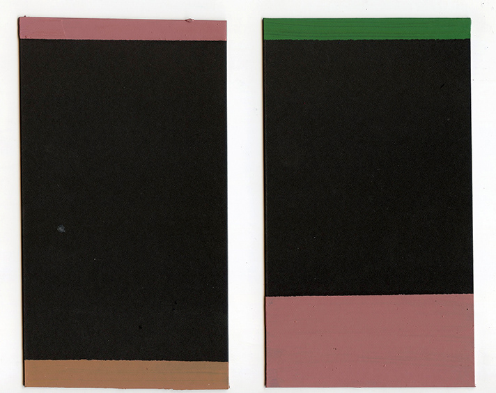 Sem título, 2018. Óleo sobre papel cartão preto. 18,5 x 10,5 cm