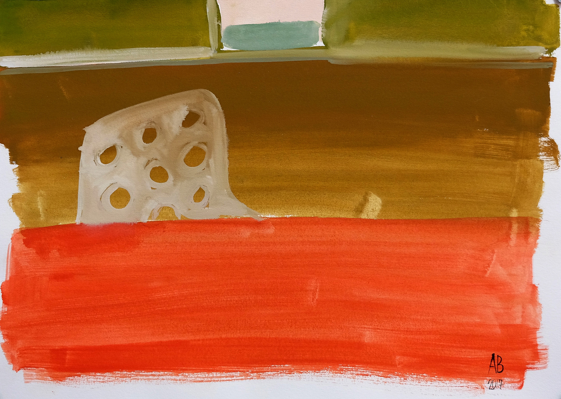 Sem titulo, 2017. Gouache sobre papel. 29 x 42 cm