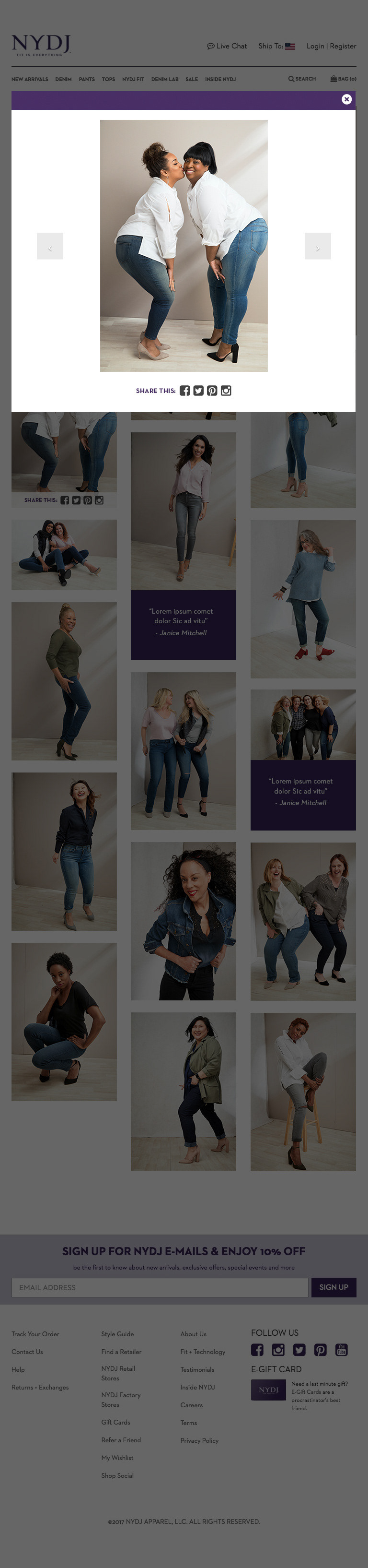 iPad with popup modal carousel