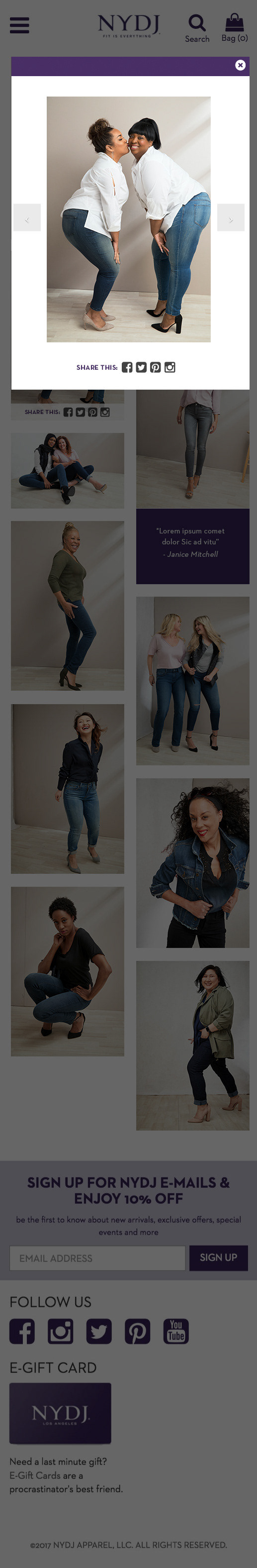 Phone with popup modal carousel