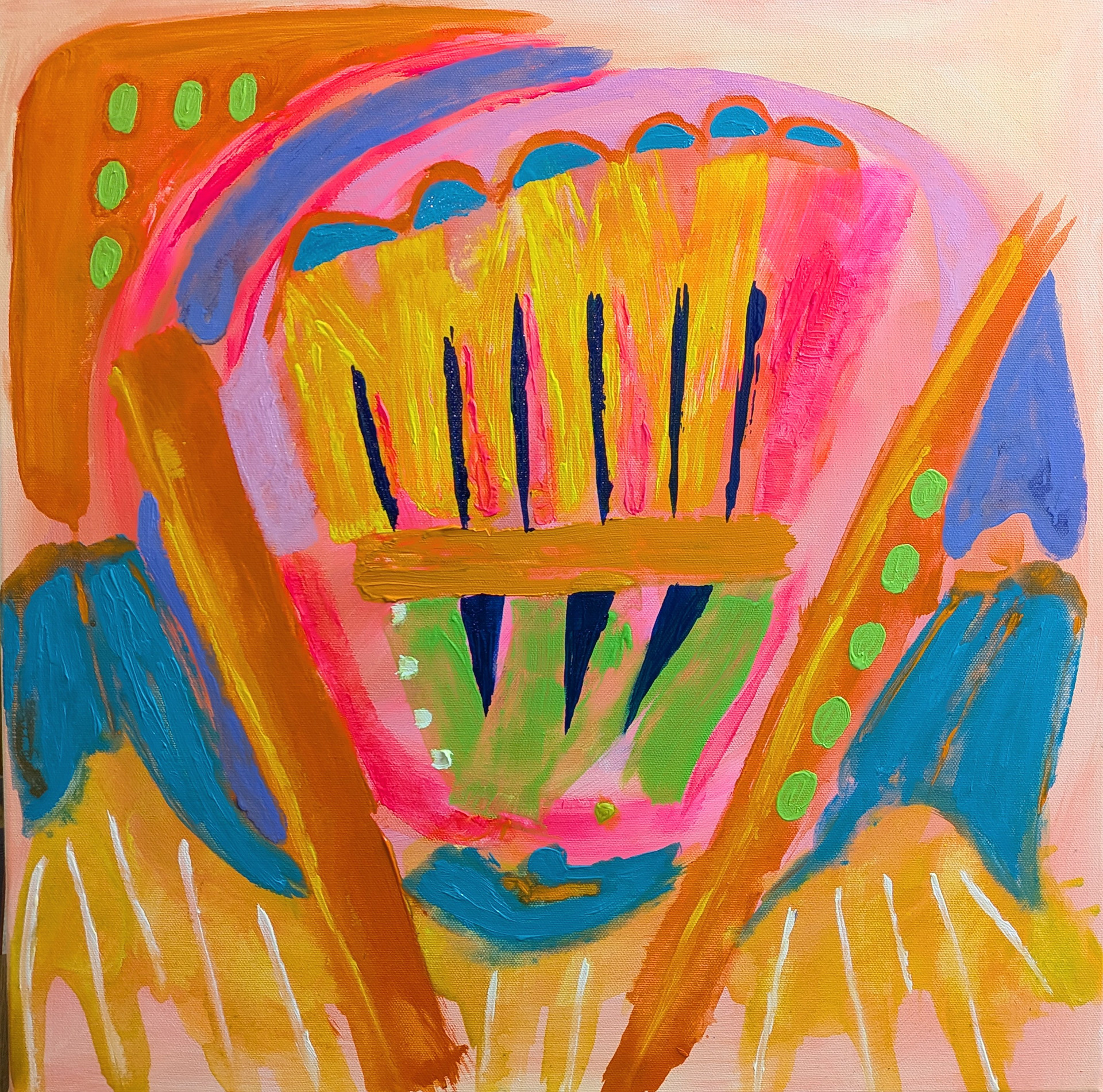 Abstract Expressionist Devon Seascape with Fauvist Colours