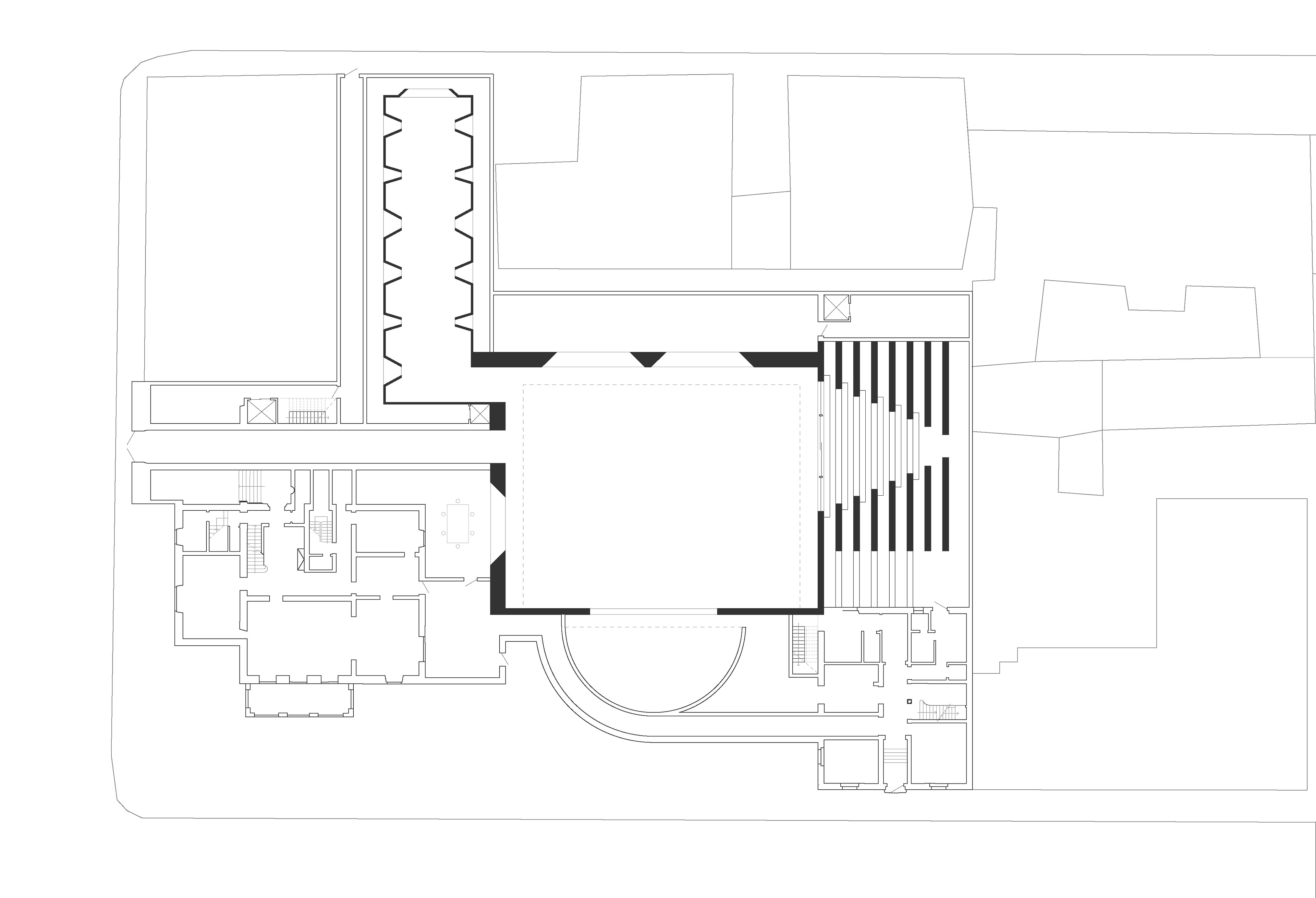 ground floor plan highlighting wall
