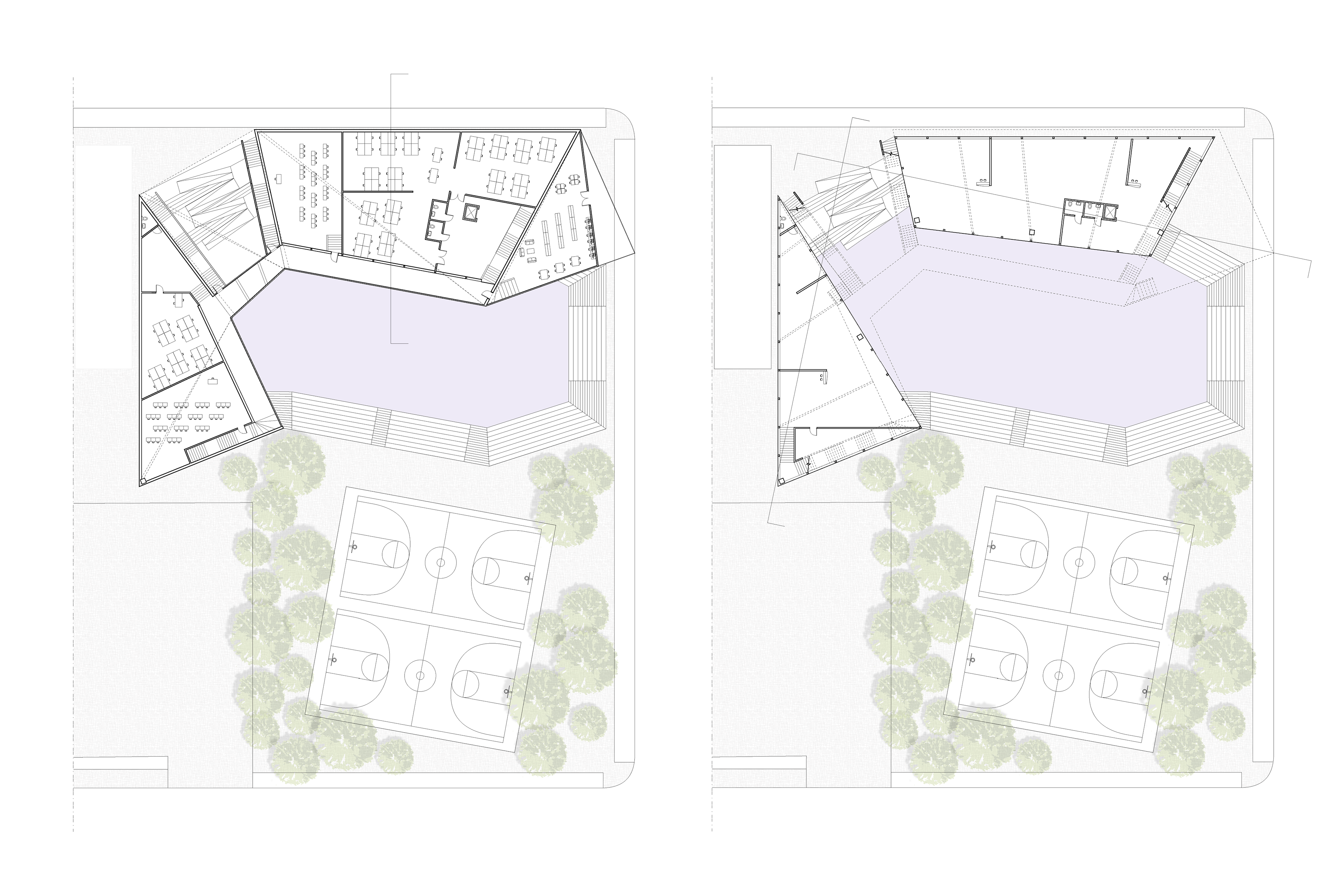 first & ground floor plan (left to right)