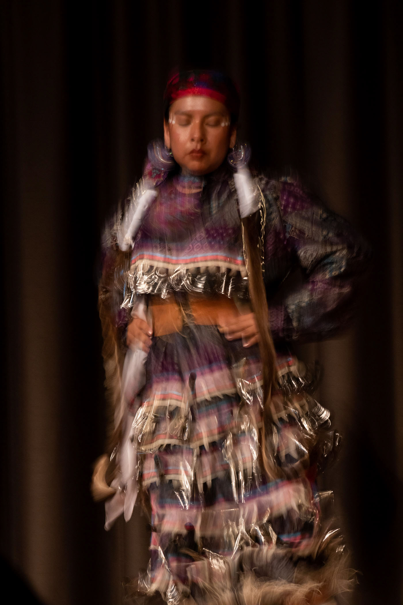 Kenny Wilson dances at the University of Oregon's Indigenous Culture Pageant on May 8, 2023. | 1/10s f/8 ISO800