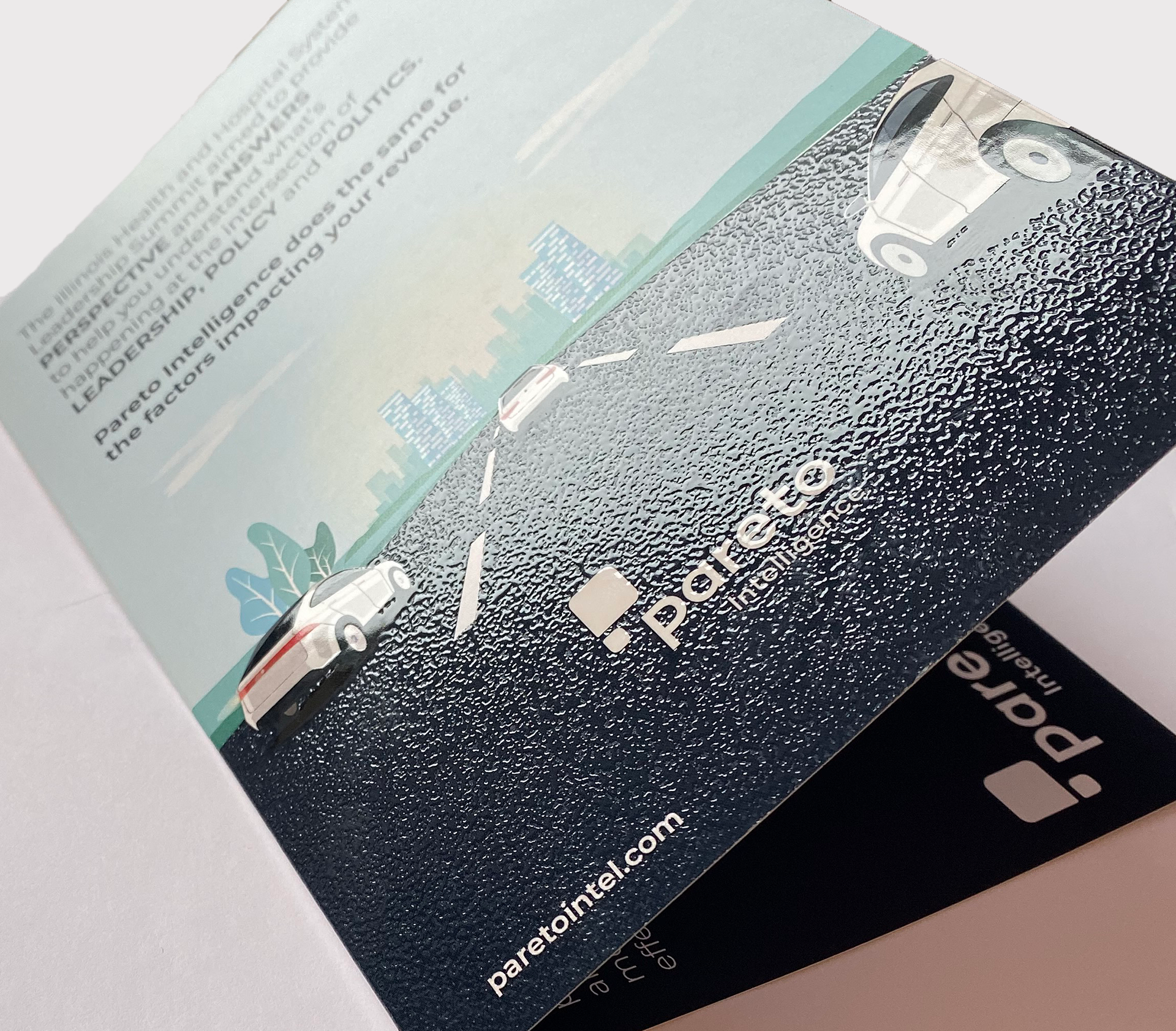 Pareto Direct Mailer, IHA Conference, with UV spot gloss and texture