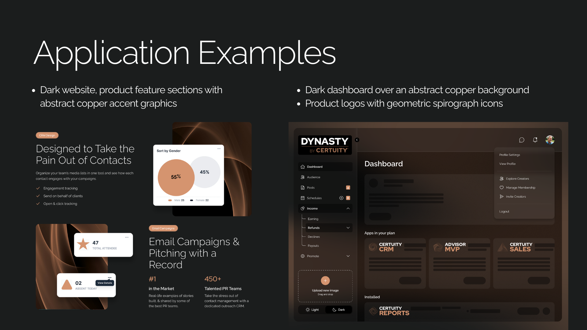 Financial Industry Branding and Identity: UI mockups
