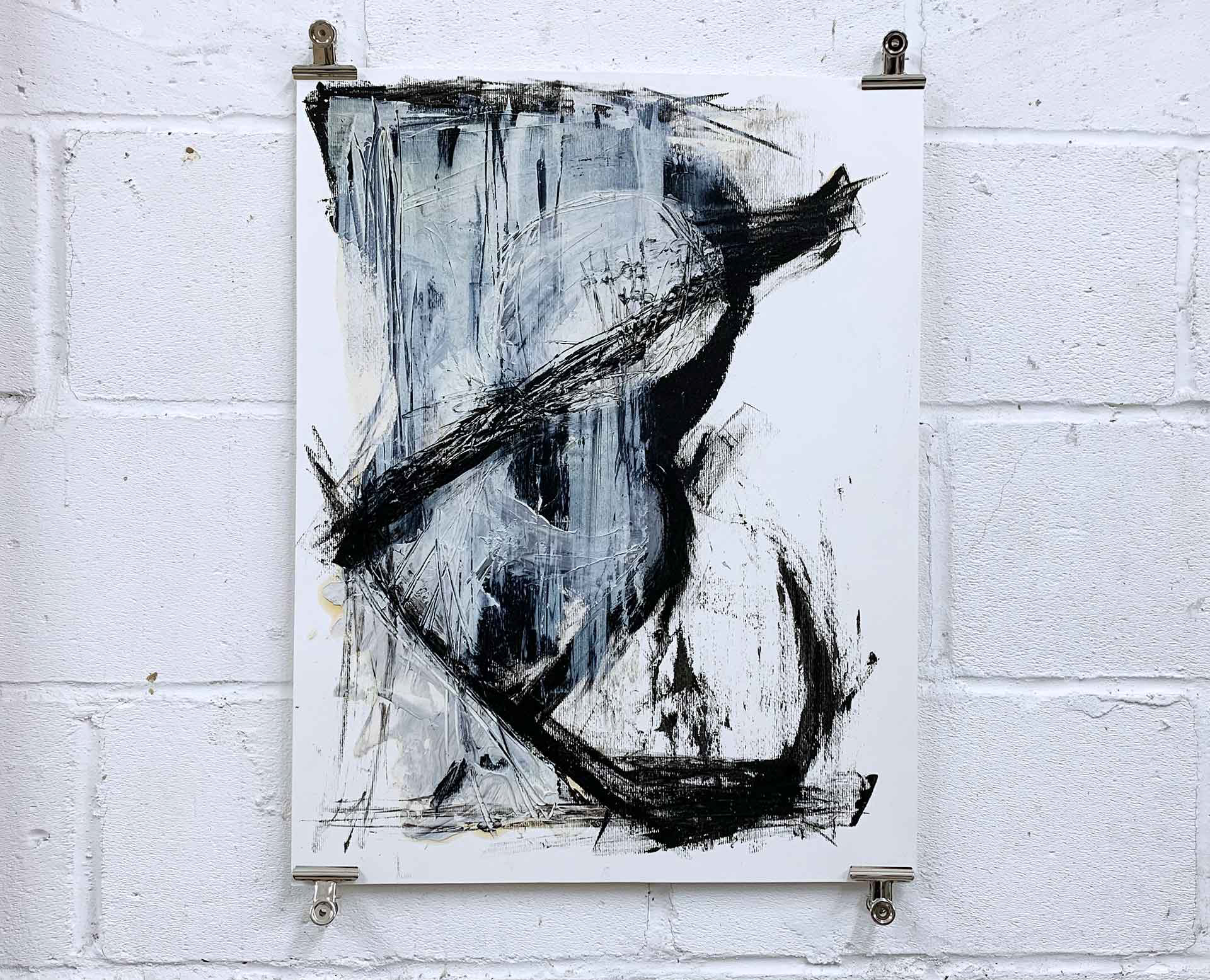 Overwhelmed 2. Acrylic, Oil Stick on heavy paper 42x56cm