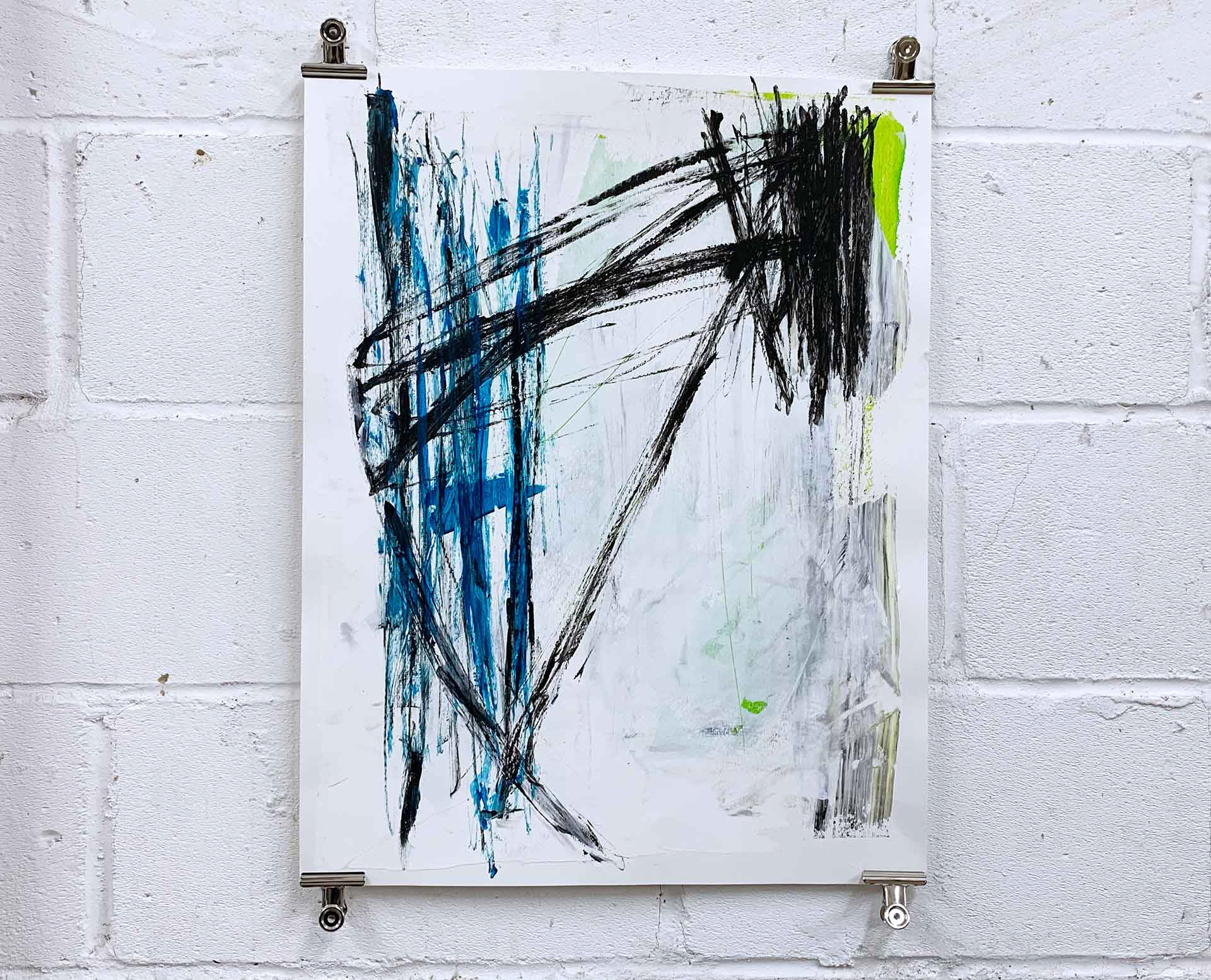 Acrylic, Oil Stick on heavy paper