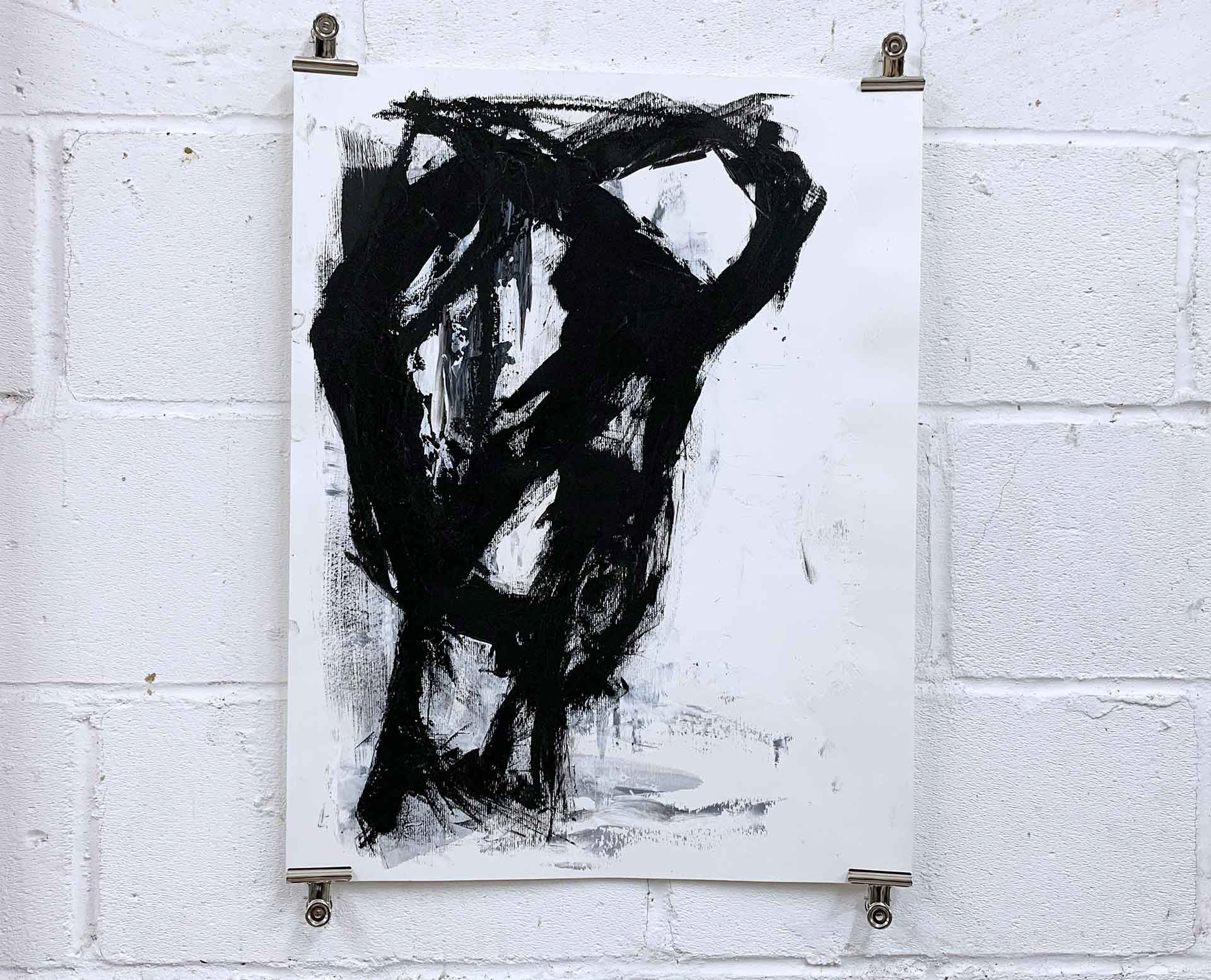 Overwhelmed #3. Acrylic, Oil Stick on heavy paper 42x56cm