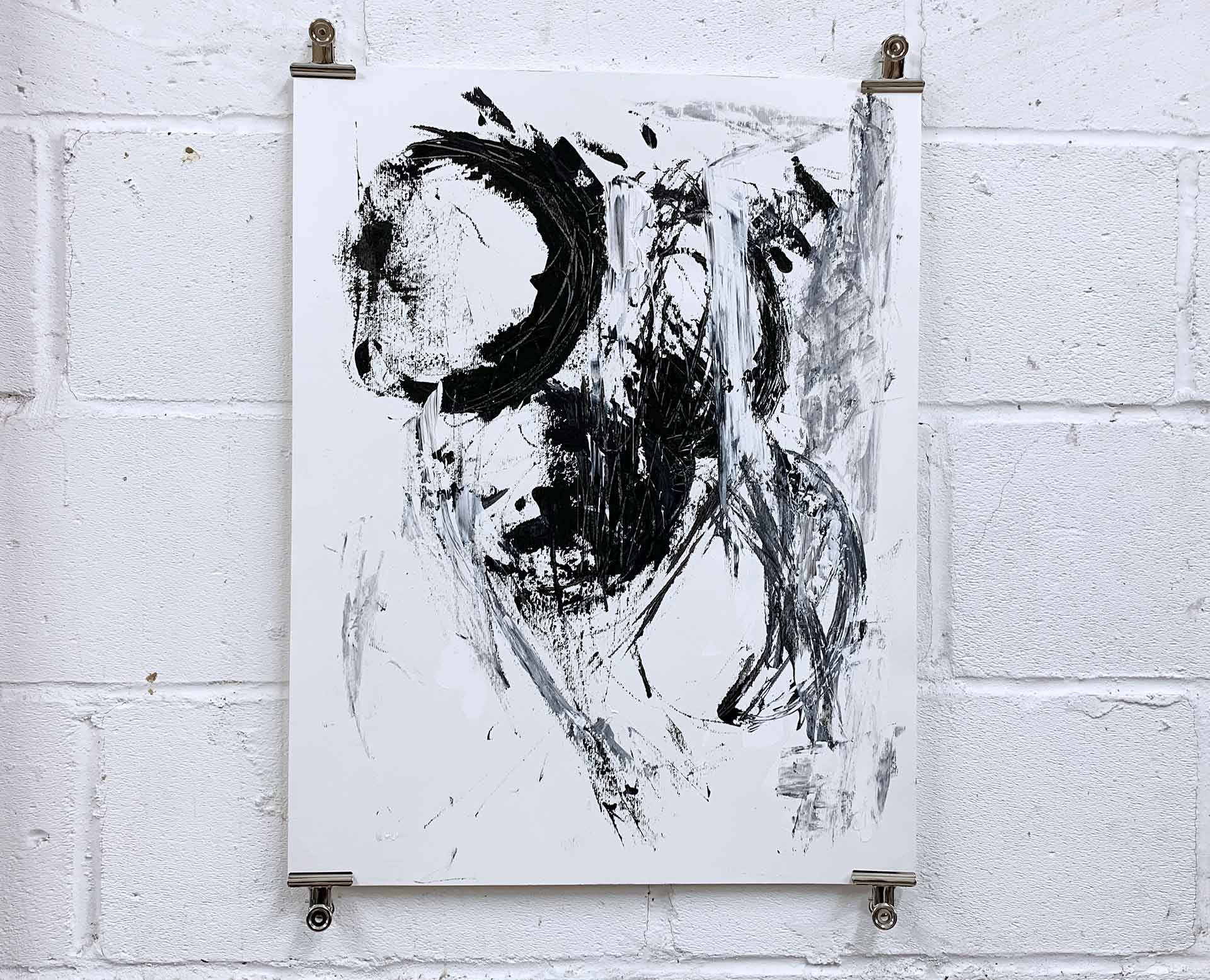 Overwhelmed 1. Acrylic, Oil Stick on heavy paper 42x56cm