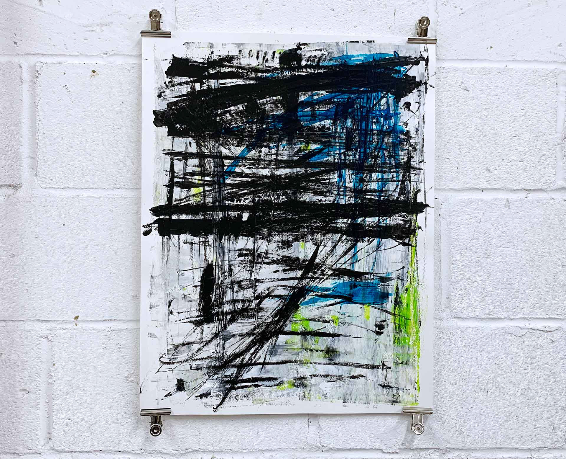 Acrylic, Oil Stick on heavy paper