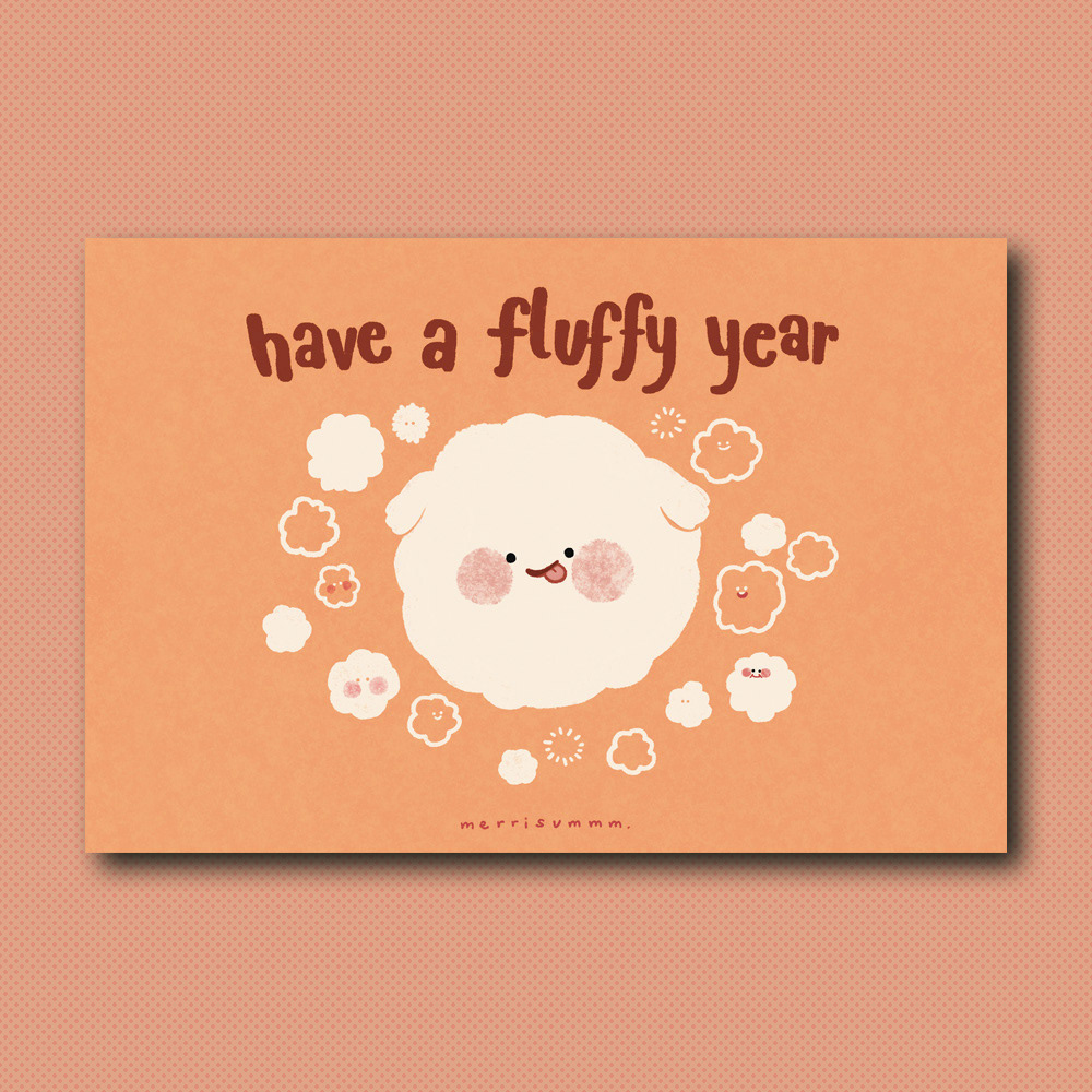 Have a fluffy year postcard
