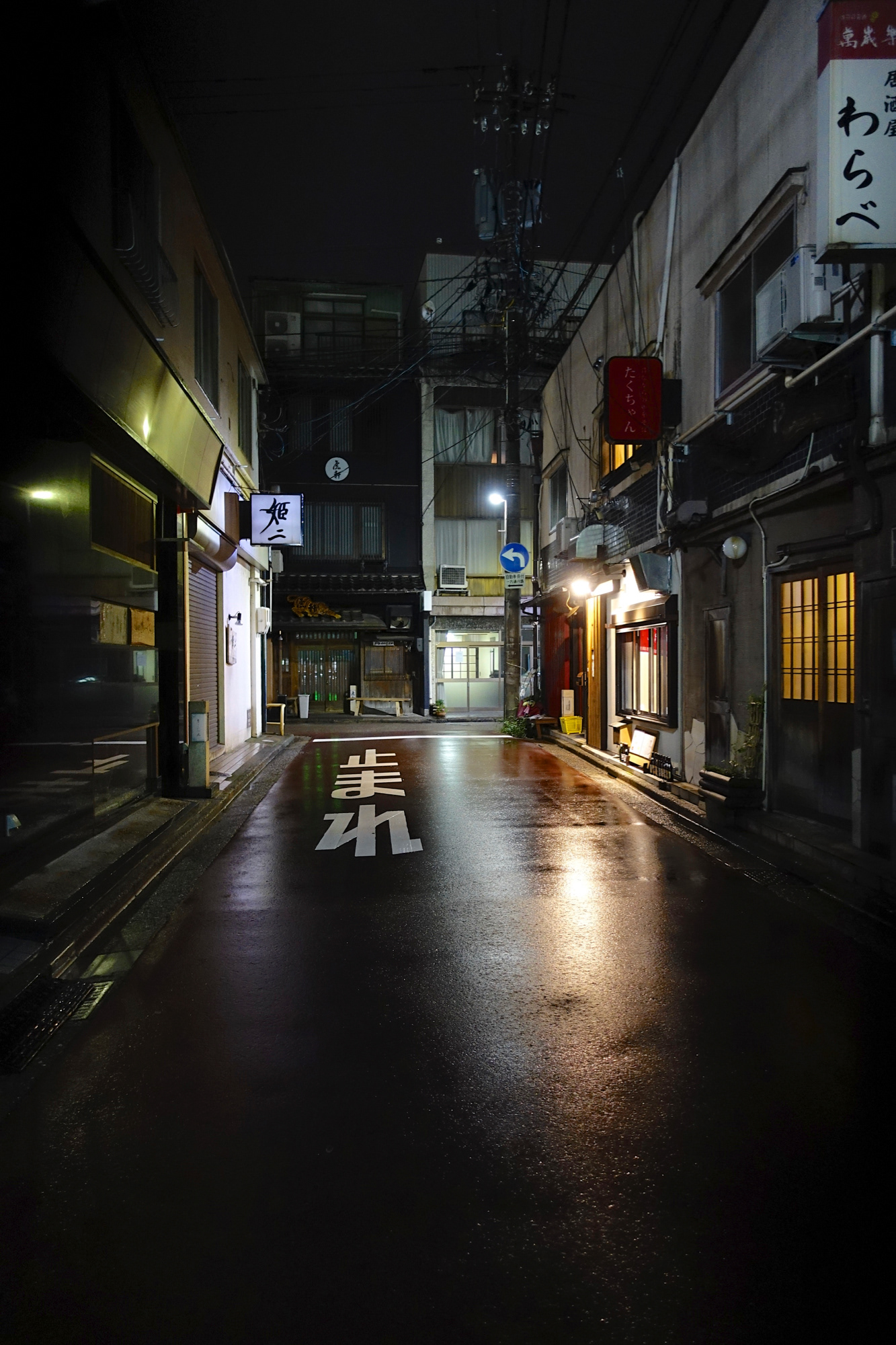 雨の釉薬が掛かって煌めく夜