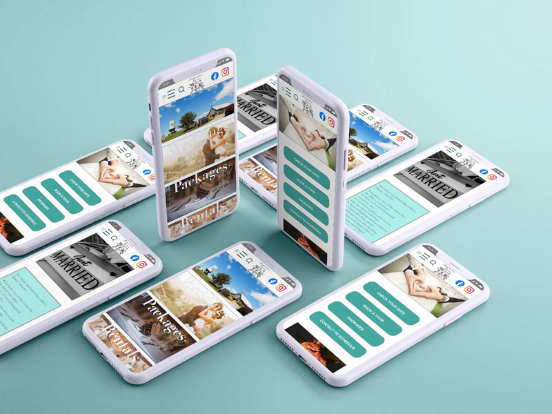 Home, Weddings and Packages Photoshop mockup